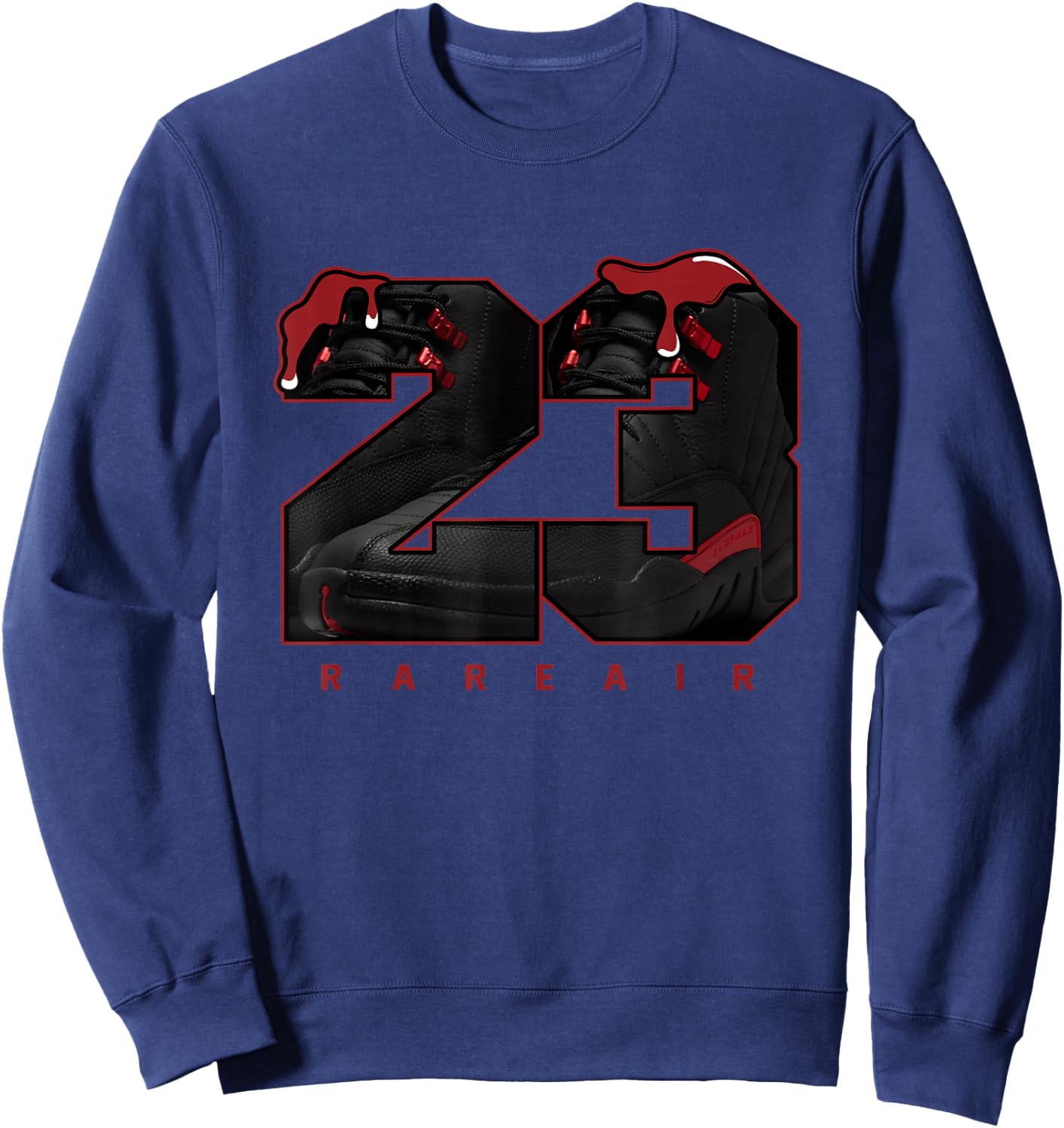 Bloodline 12s Outfit Number 23 Drip Street Sweatshirt - Sweatshirt | Navy