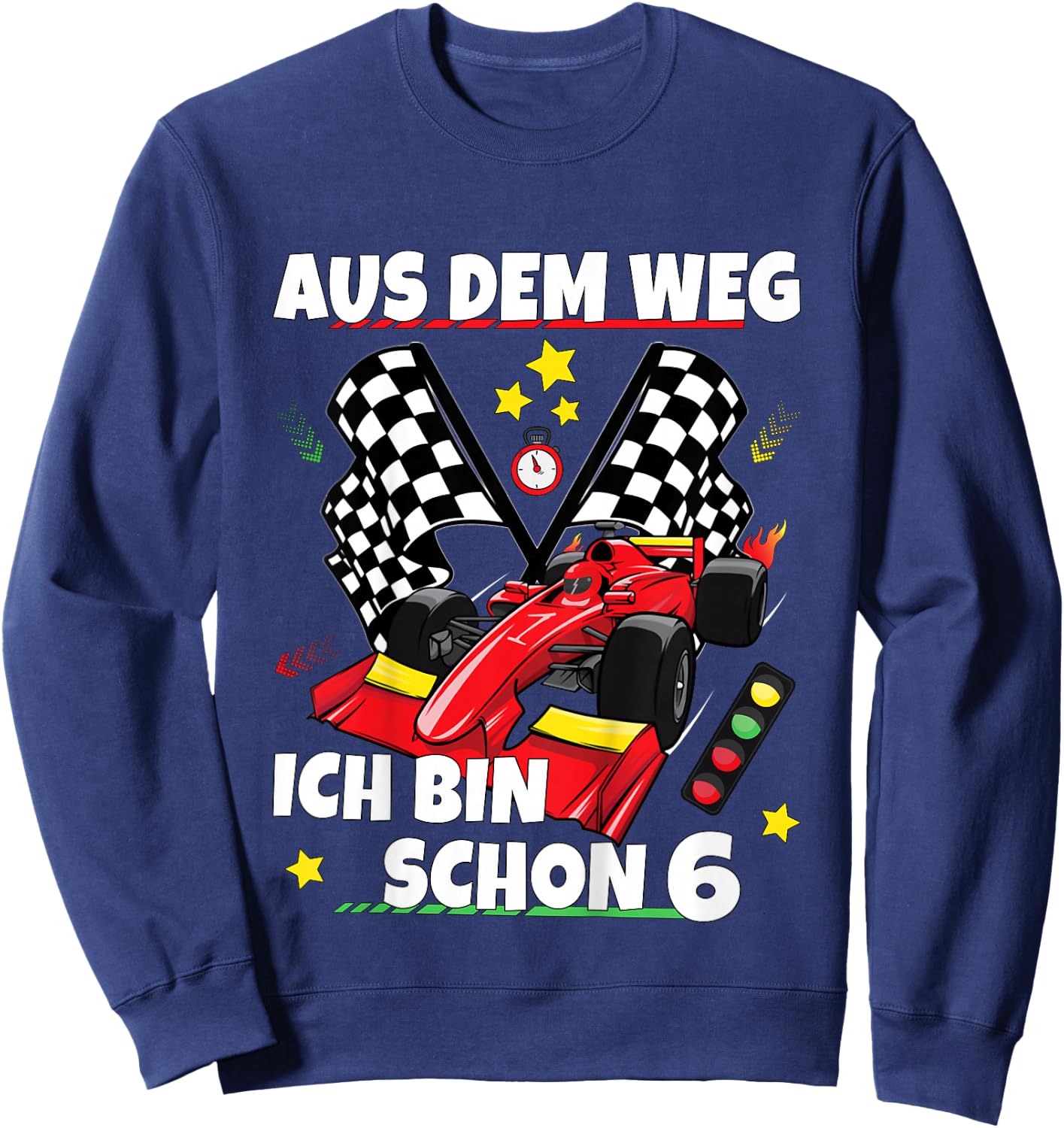 Children's 6th Birthday Boy Girl Racing Car Racing Motorsport Sweatshirt - Sweatshirt | Navy