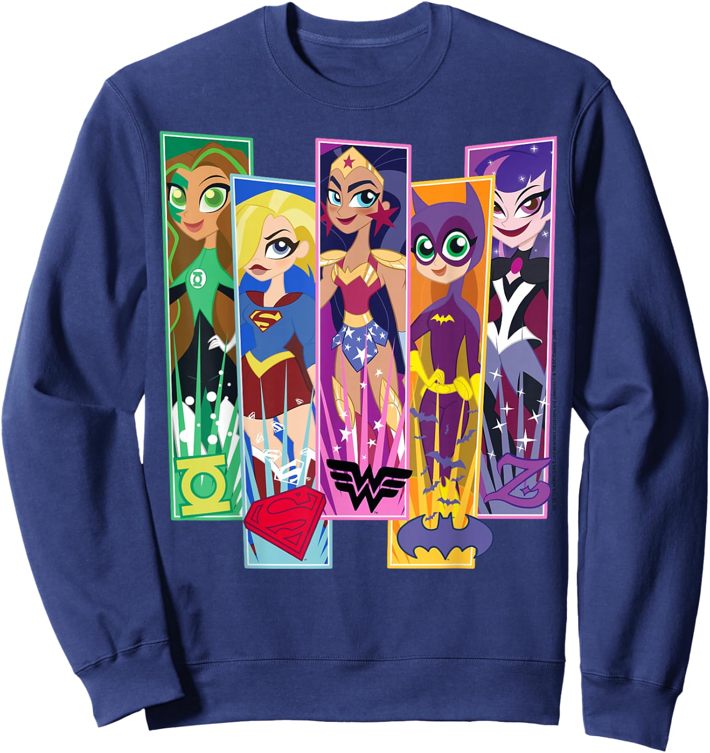 DC Comics Super Hero Girls Character Panels Sweatshirt - Sweatshirt | Navy