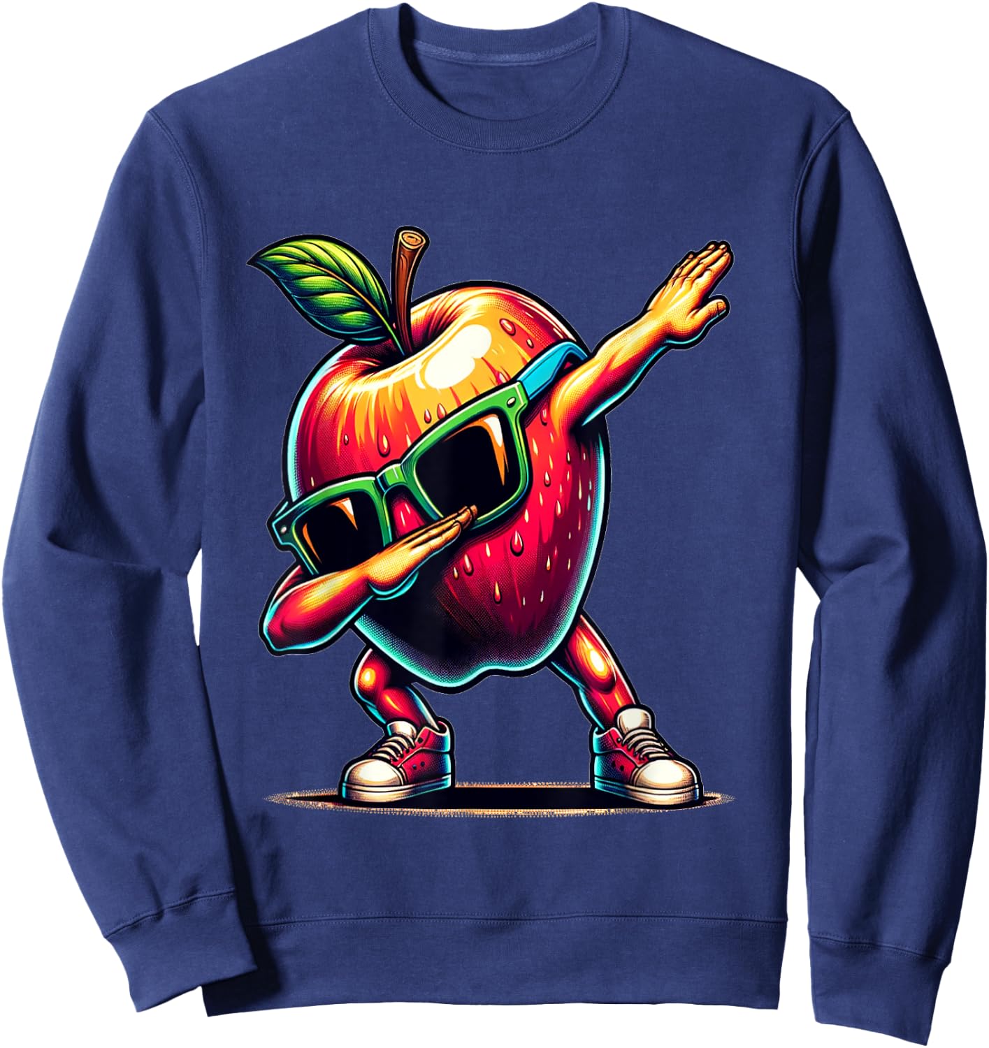 Dab Tanz Apfel Lustige Tanzende Dabbing Frucht Sweatshirt - Sweatshirt | Navy