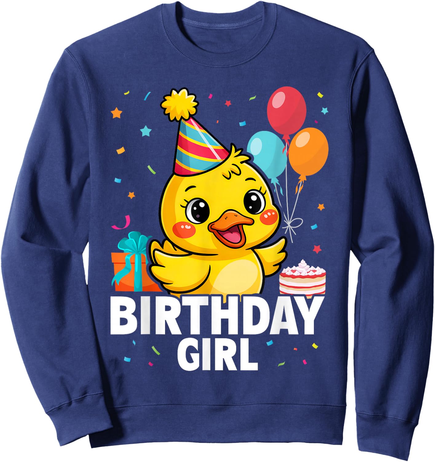 Duck Lover Birthday Girl Rubber Duck Sweatshirt - Sweatshirt | Navy