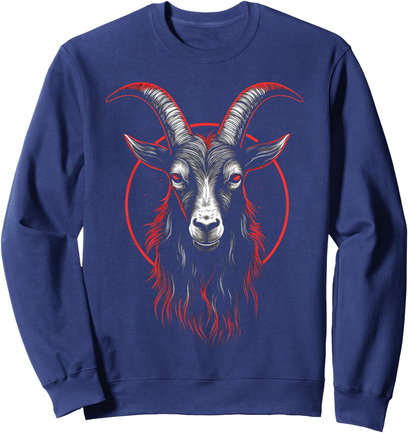 Goat Baphomet Satanic Goat Satanist Halloween Occult Sweatshirt - Sweatshirt | Navy