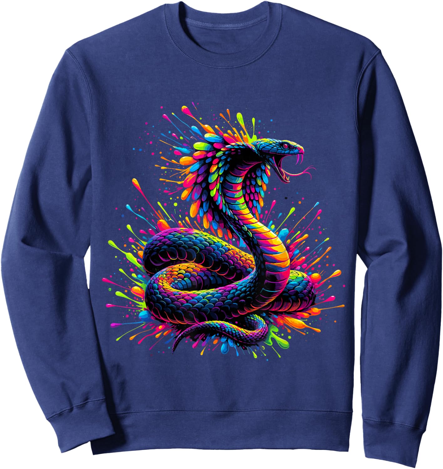Splash Art Cobra Snake Cobras Sweatshirt - Sweatshirt | Navy