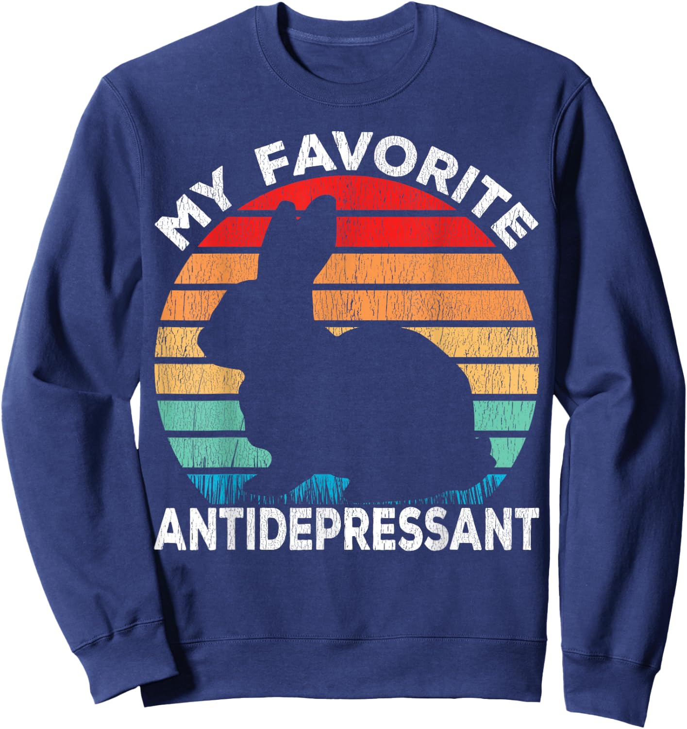 Bunny Antidepressant - Bunny Lover Funny Sweatshirt - Sweatshirt | Navy