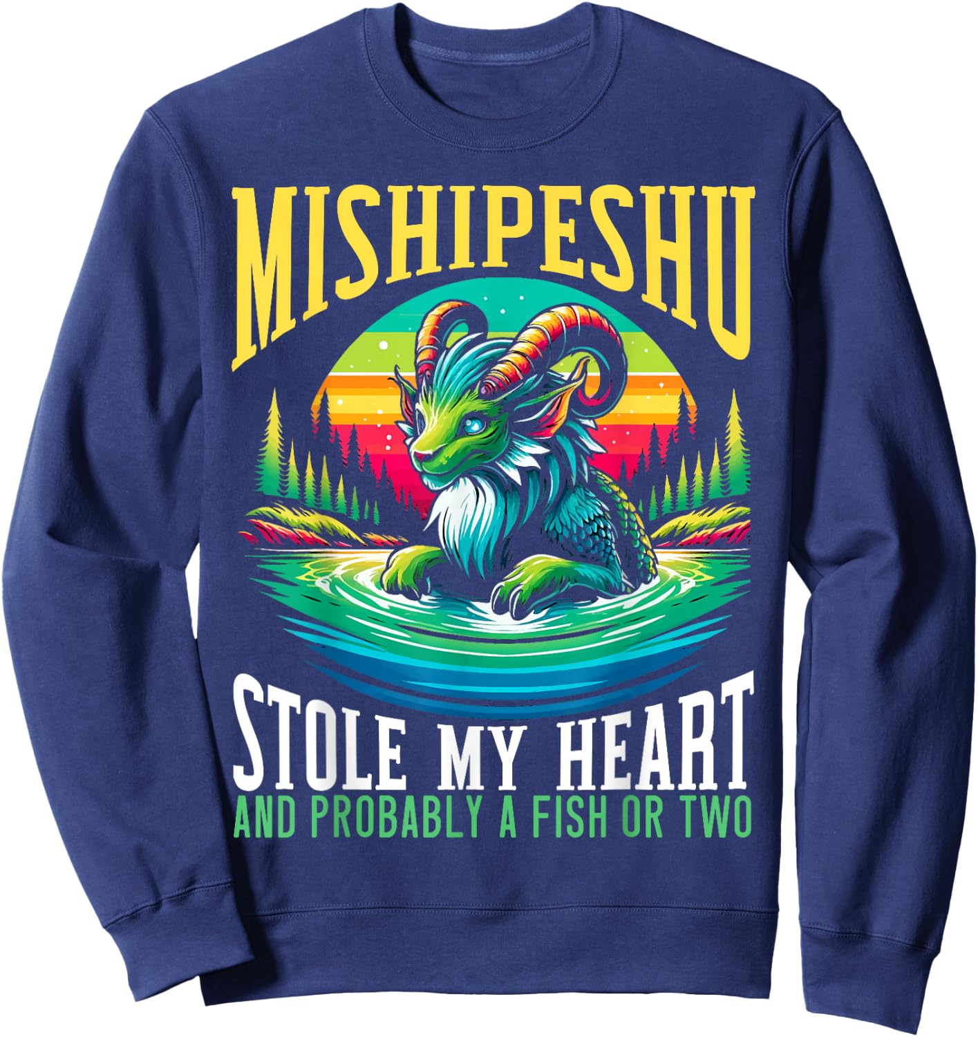 Mishipeshu Mythical Creature Cryptozoology Cryptid Sweatshirt - Sweatshirt | Navy