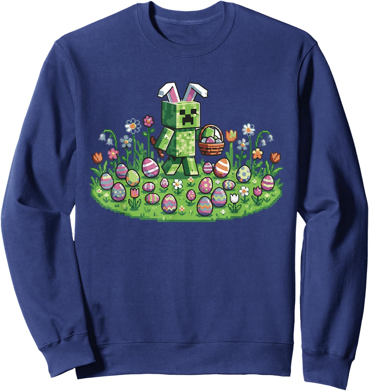 Pixel Osterhase Ostern Gaming Zocker Mann Kind Jungs Mädchen Sweatshirt - Sweatshirt | Navy