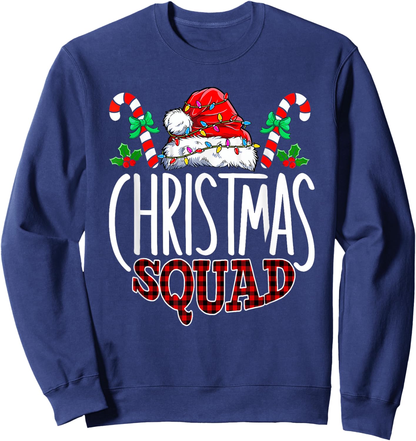 Christmas Squad Family Group Matching Christmas Pajama Party Sweatshirt - Sweatshirt | Navy