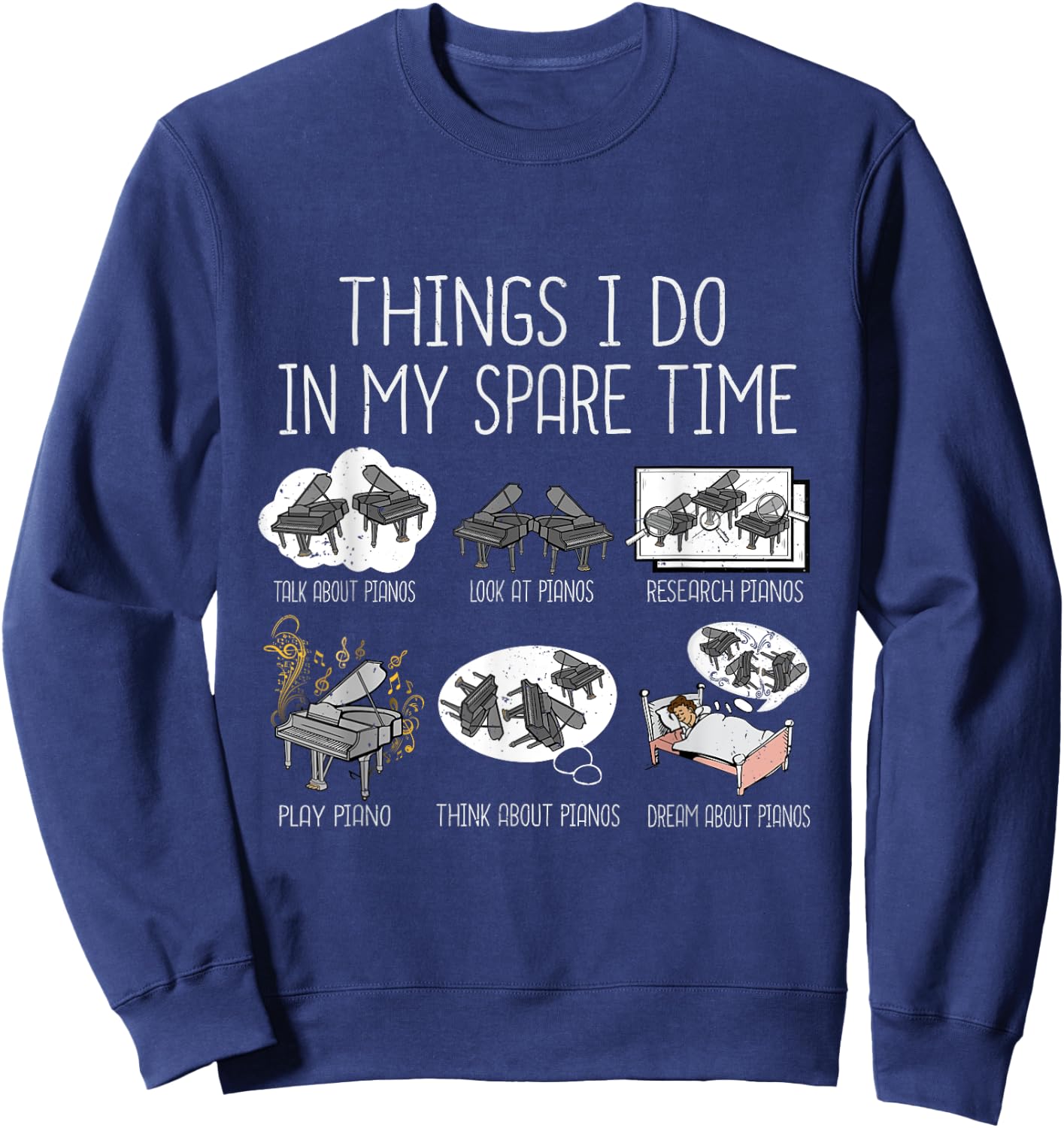 Funny Piano Player Men Music Grand Piano Sweatshirt - Sweatshirt | Navy