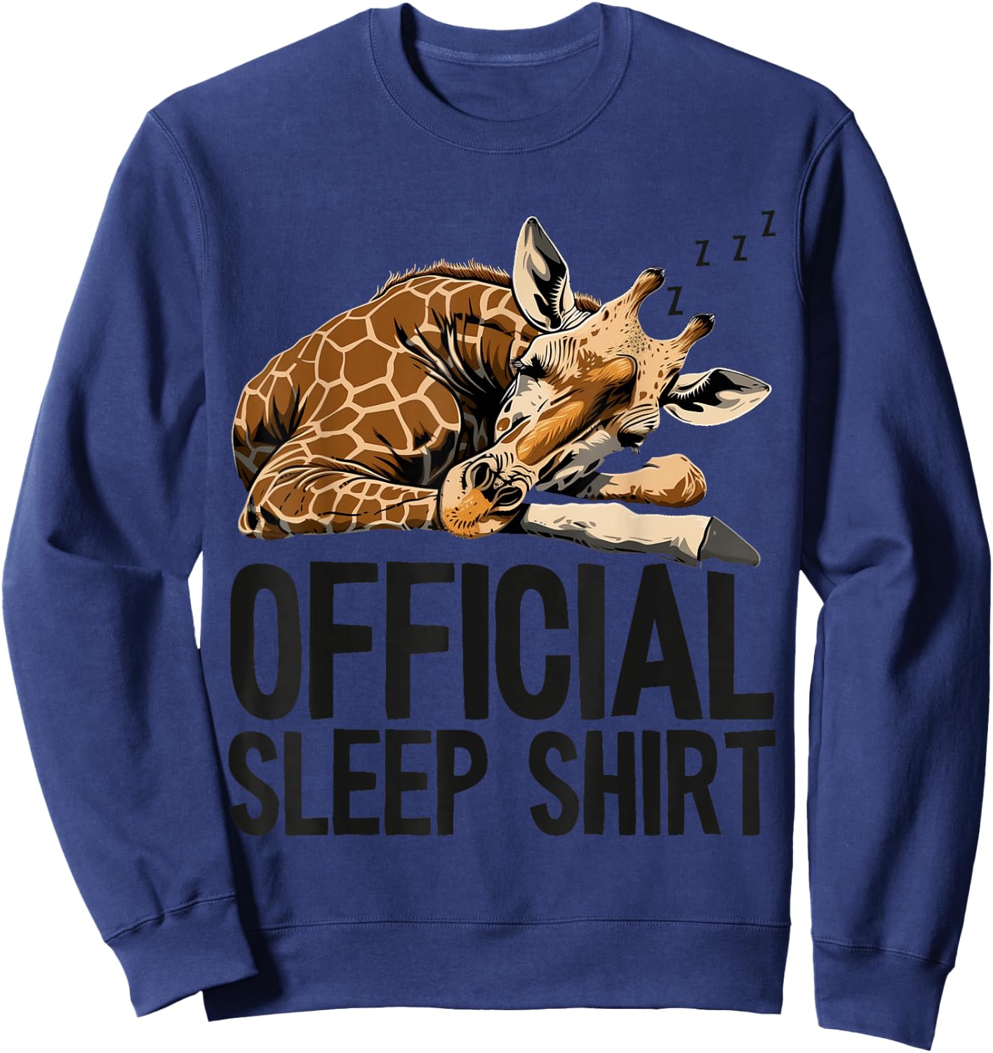 Giraffe Sleeping Funny Official Sleep Sweatshirt - Sweatshirt | Navy