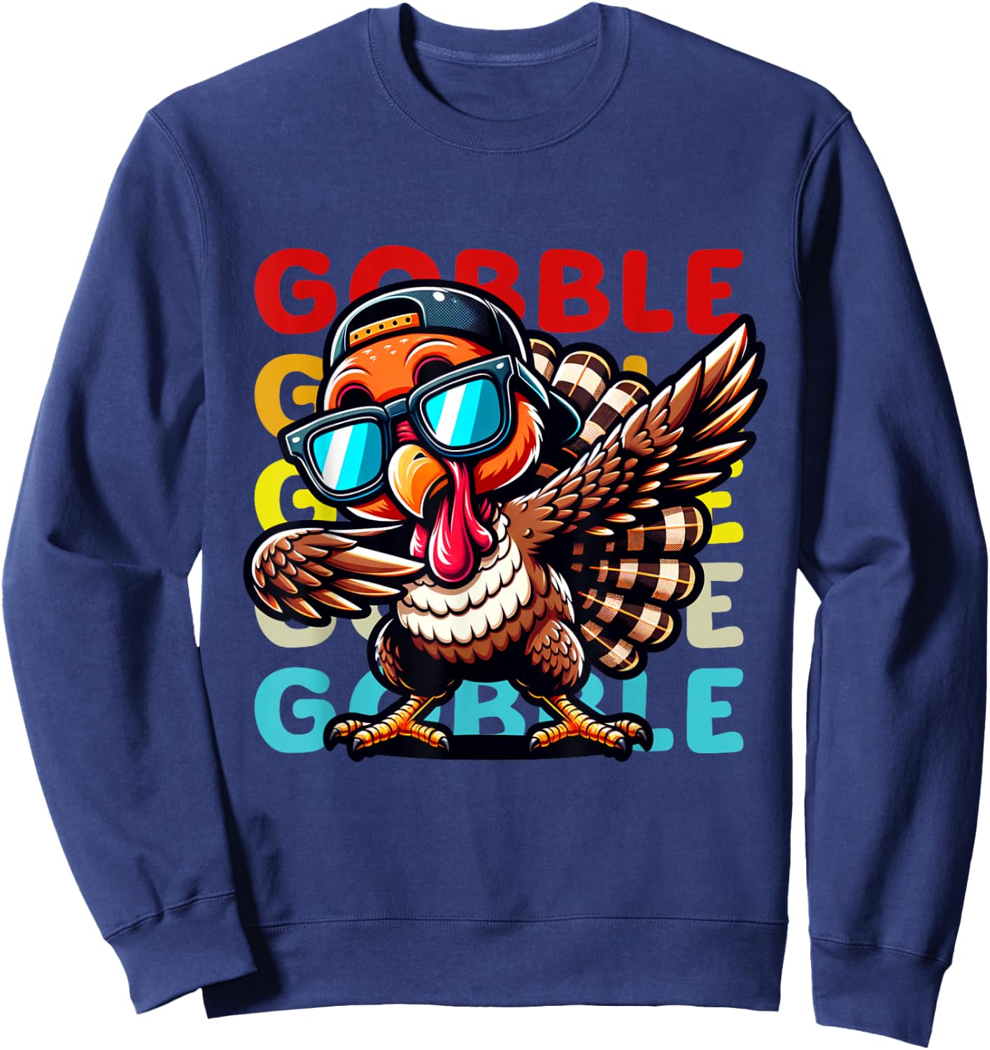 Thanksgiving Turkey Shirt Kids Boys Girls Turkey Thansgiving Sweatshirt - Sweatshirt | Navy