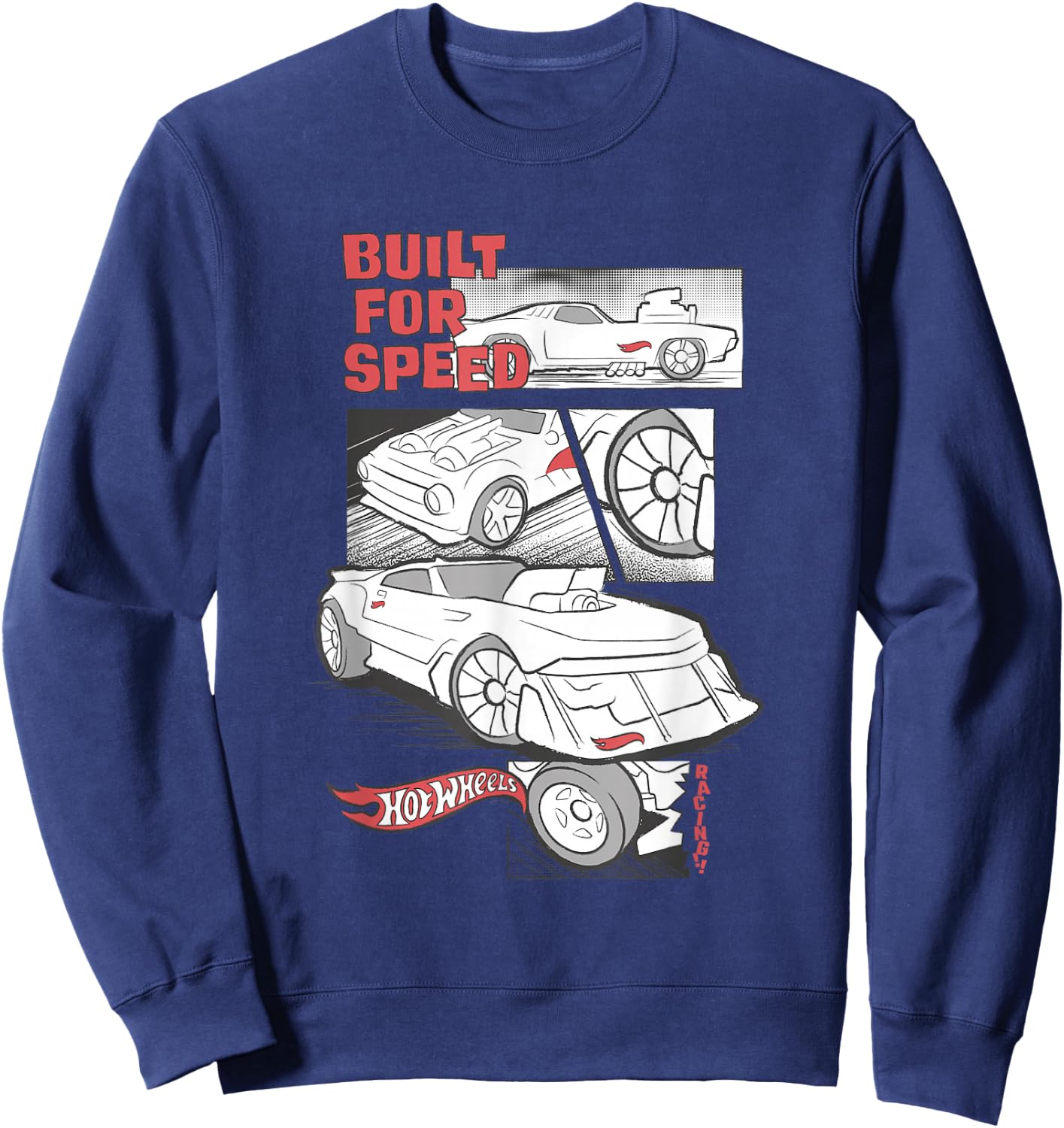Hot Wheels - Built for Speed Comic Panels Sweatshirt - Sweatshirt | Navy