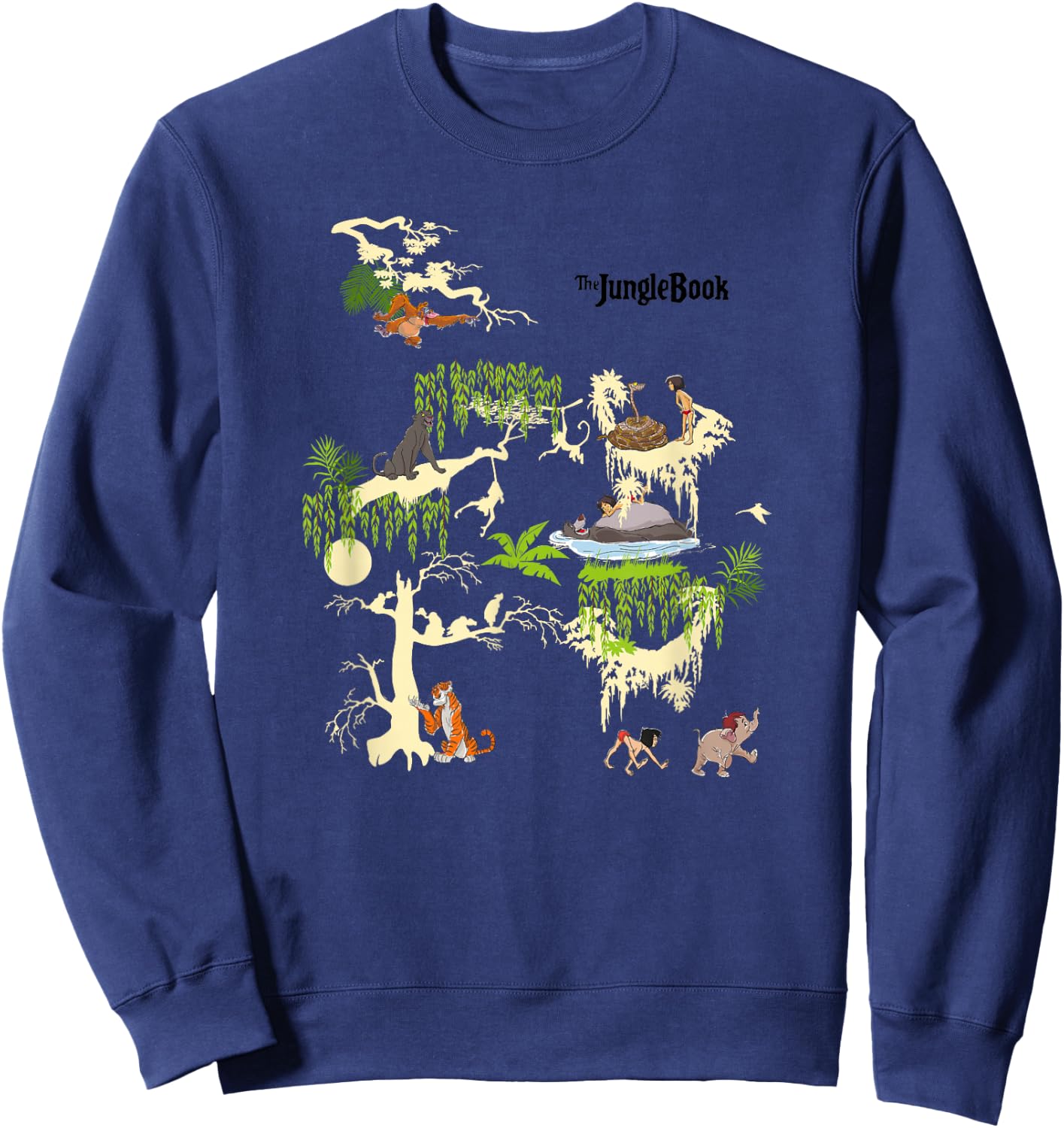 Disney The Jungle Book Scenes Group Poster Sweatshirt - Sweatshirt | Navy