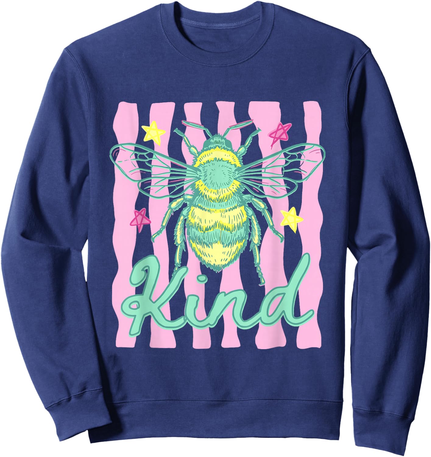 Preppy Be Kind Bee Summer Vibes Mental Health Matters Sweatshirt - Sweatshirt | Navy