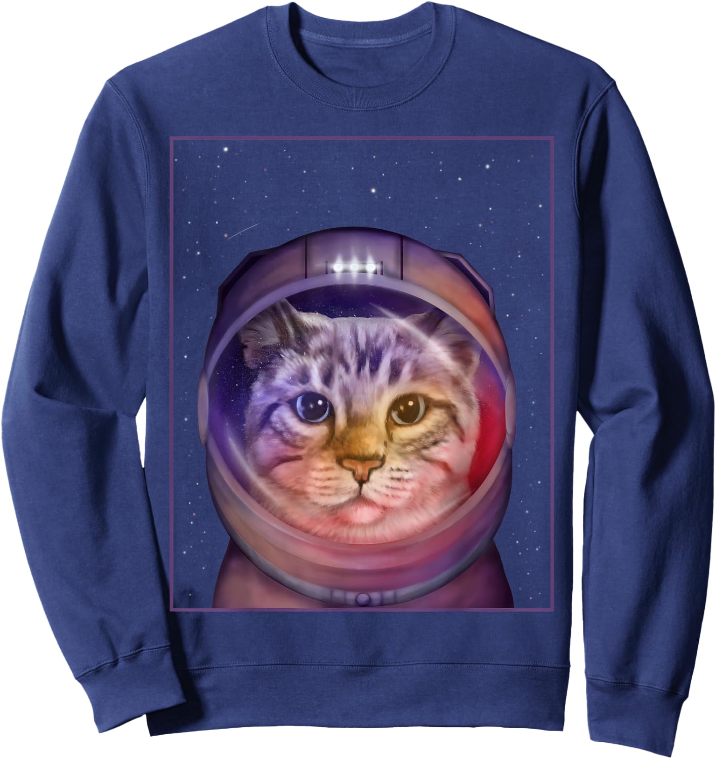 Astronaut cat - Kitty in space with helmet Women Kids Sweatshirt - Sweatshirt | Navy