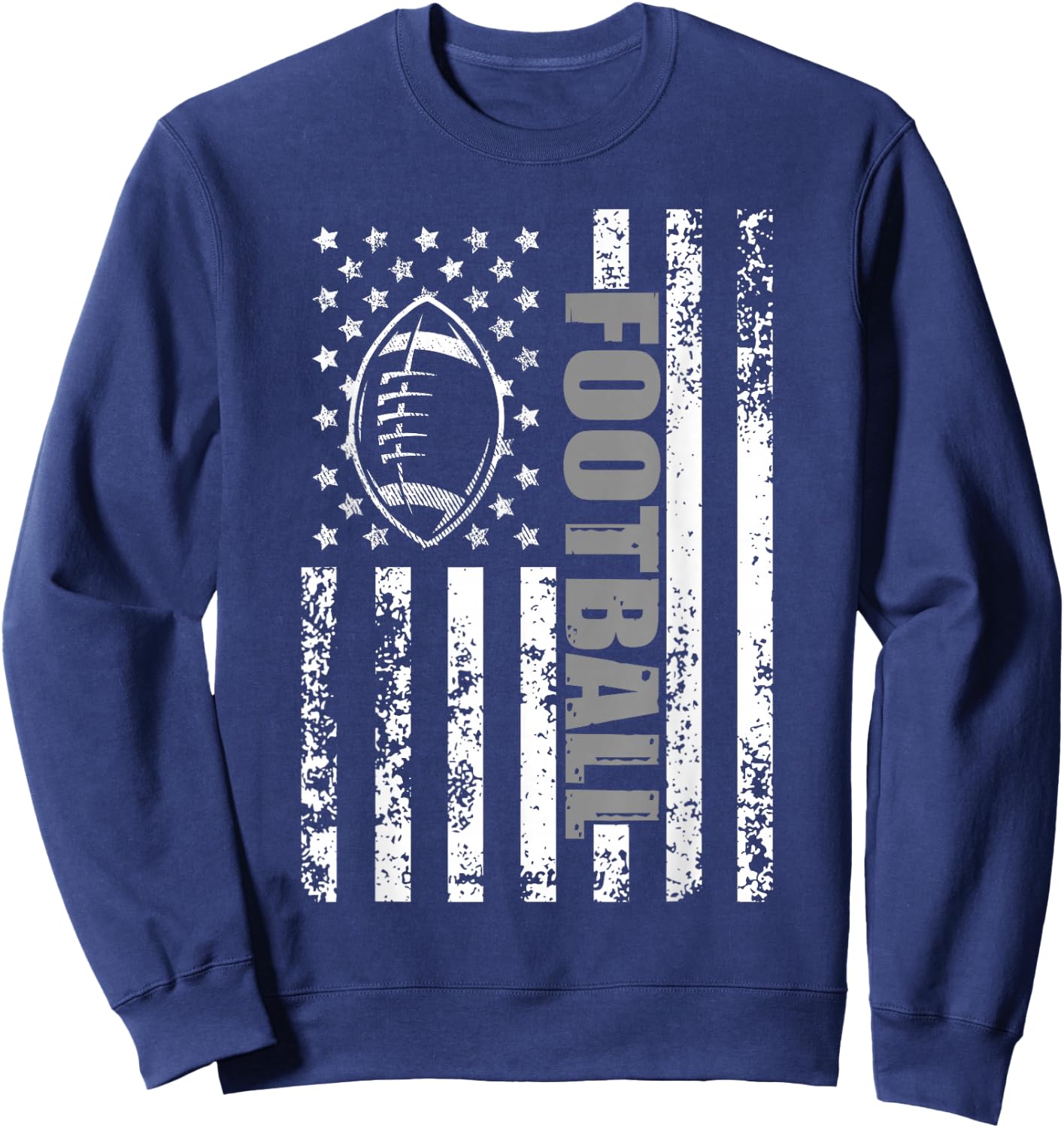 American Flag Football Patriotic Football Sweatshirt - Sweatshirt | Navy