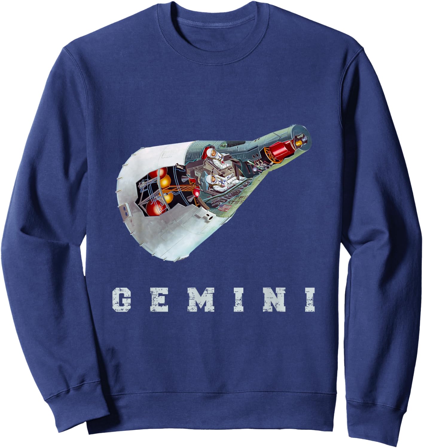 Gemini Retro Astronaut Space Capsule Sweatshirt - Sweatshirt | Navy
