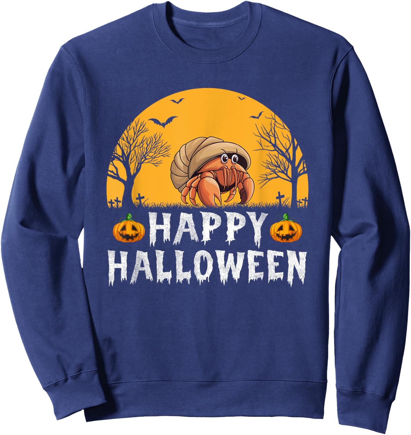 Hermit Crab Men Women Kids Happy Halloween Costume Sweatshirt - Sweatshirt | Navy