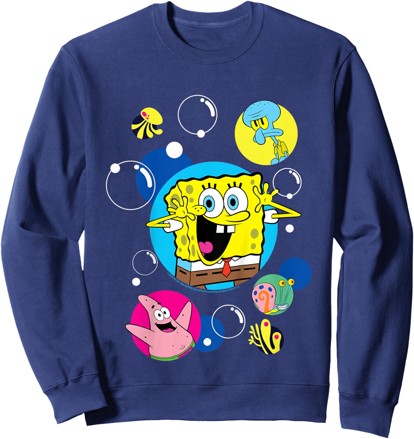 Spongebob Squarepants And Co In Bubbles Kids , Black, 2 Sweatshirt - Sweatshirt | Navy