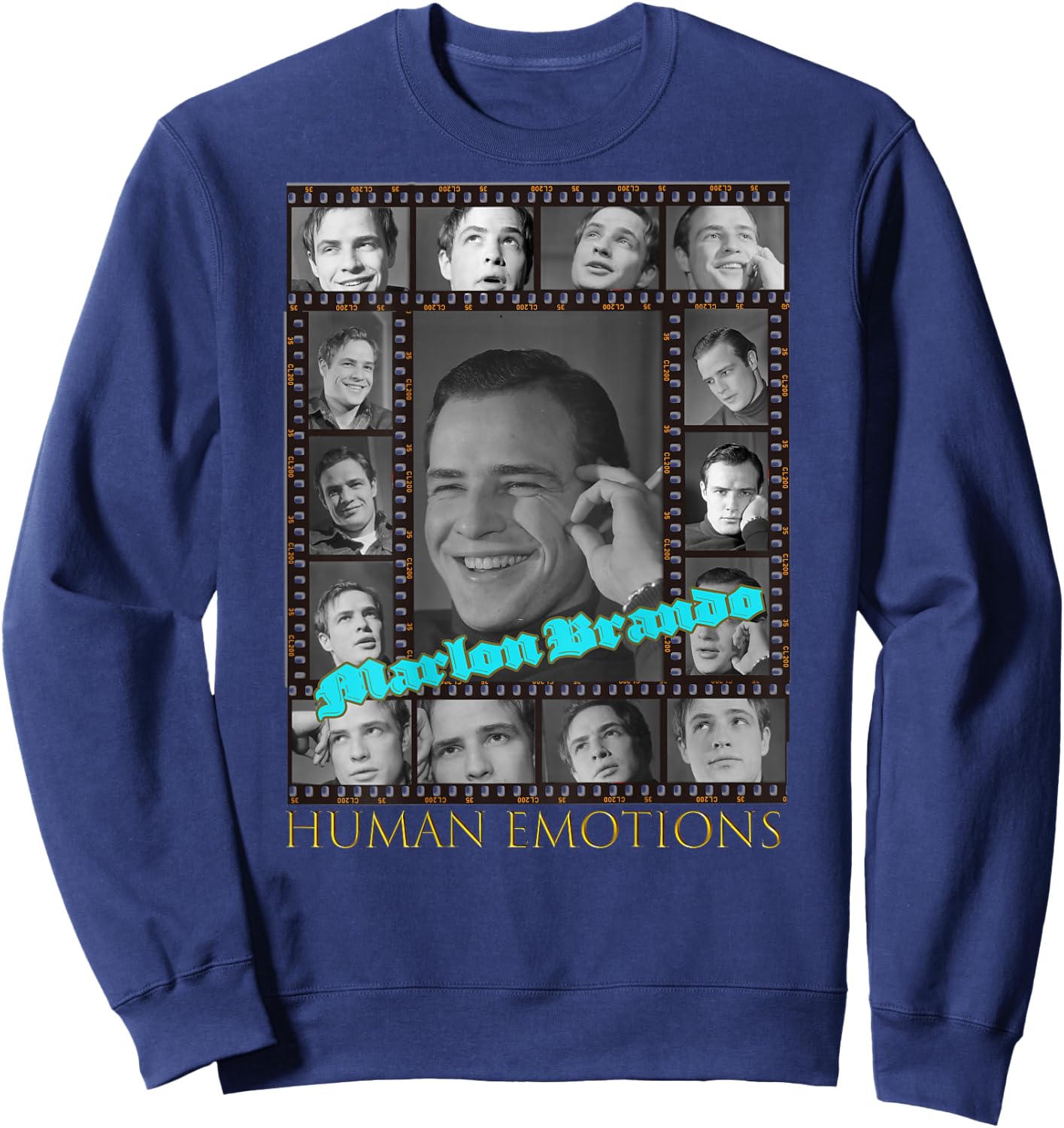 Marlon Brando_001_Back Printed Sweatshirt - Sweatshirt | Navy