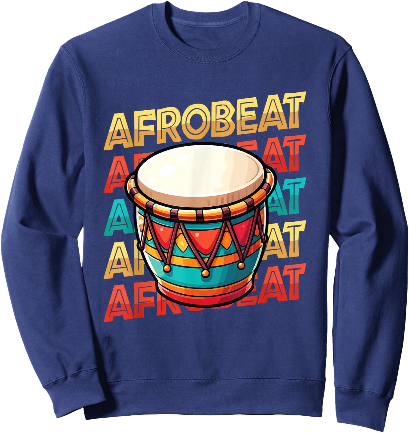 Afrobeat Djembe African Drum Music Djembe Player Sweatshirt - Sweatshirt | Navy