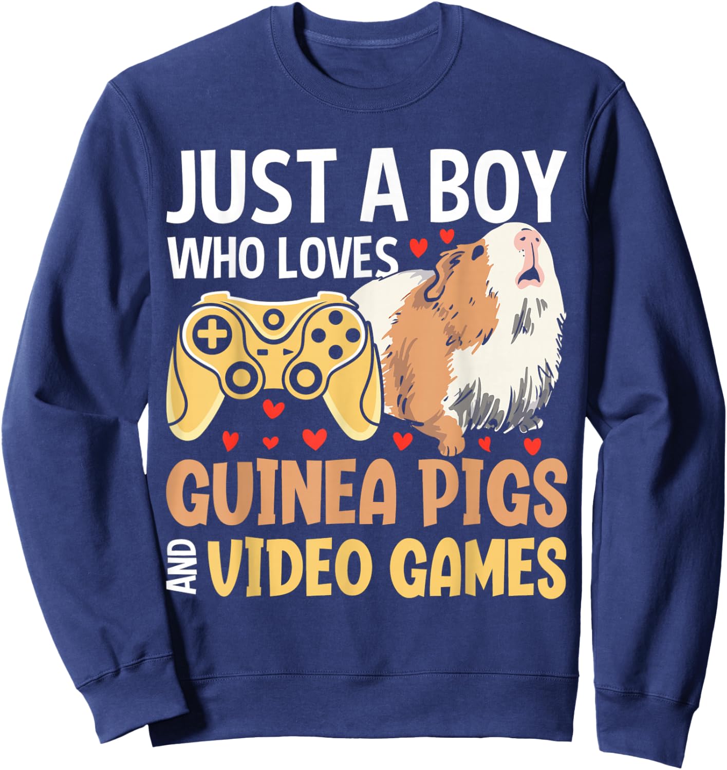 Just A Boy Who Loves Guinea Pigs And Video Games Sweatshirt - Sweatshirt | Navy