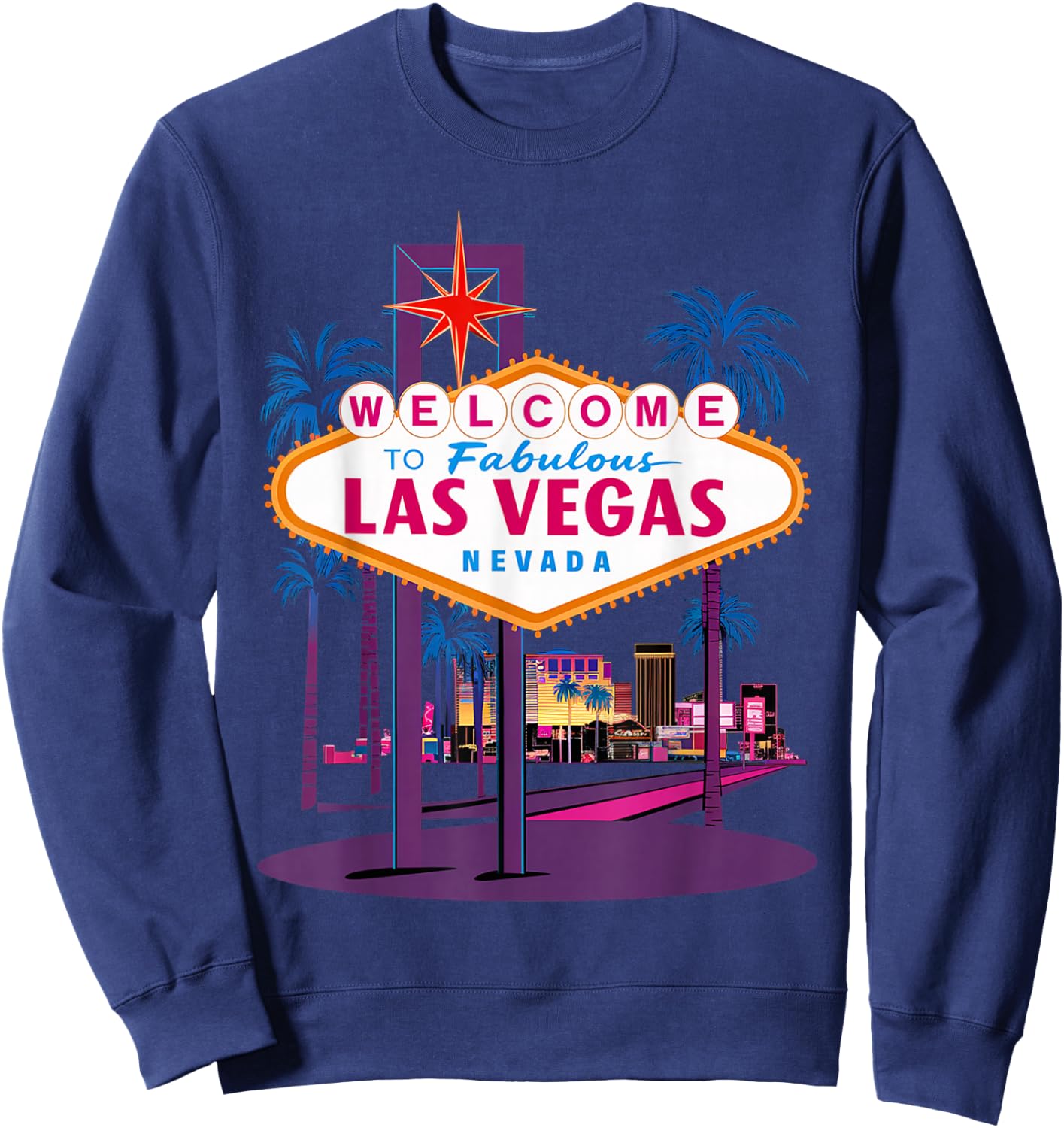 I Love LAS VEGAS Nevada City Vegas Souvenir Gifts Las Sweatshirt - Sweatshirt | Navy