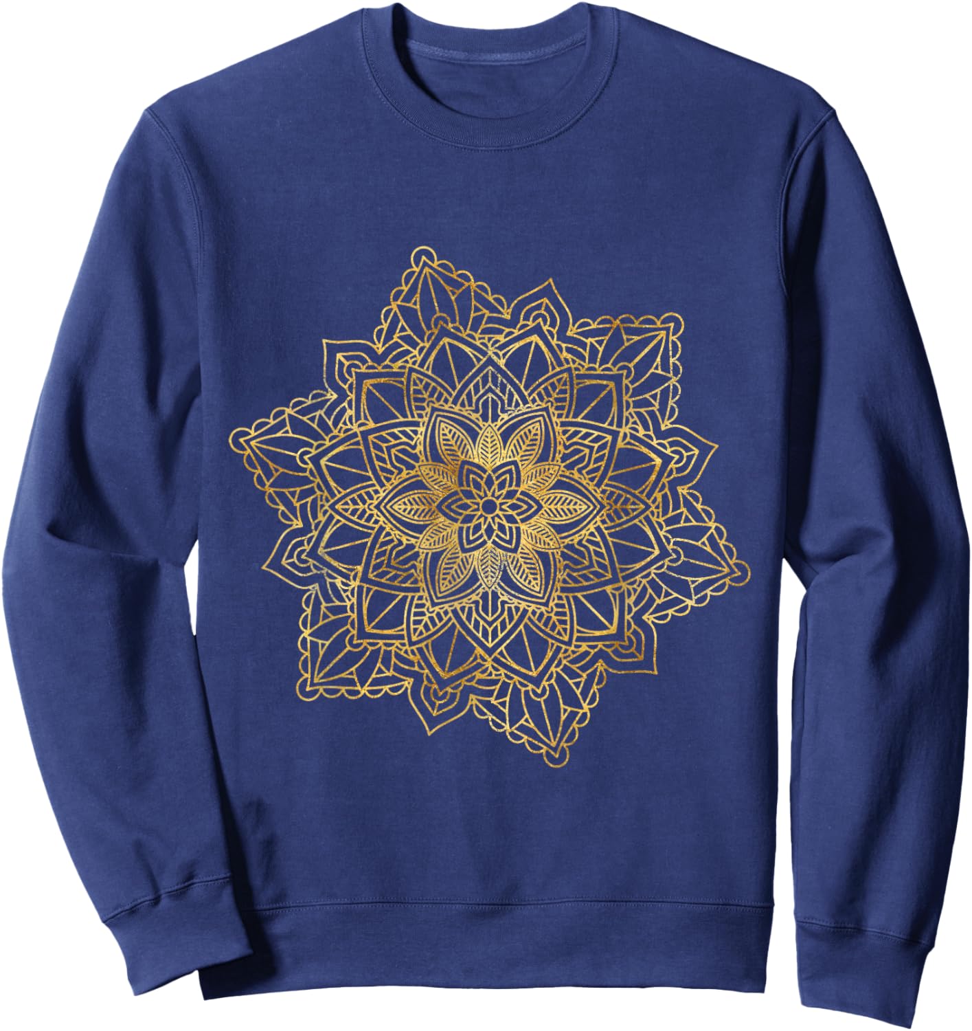 Mandala Sacred Fractal Geometry Art Yoga Mantra Good Vibes Sweatshirt - Sweatshirt | Navy