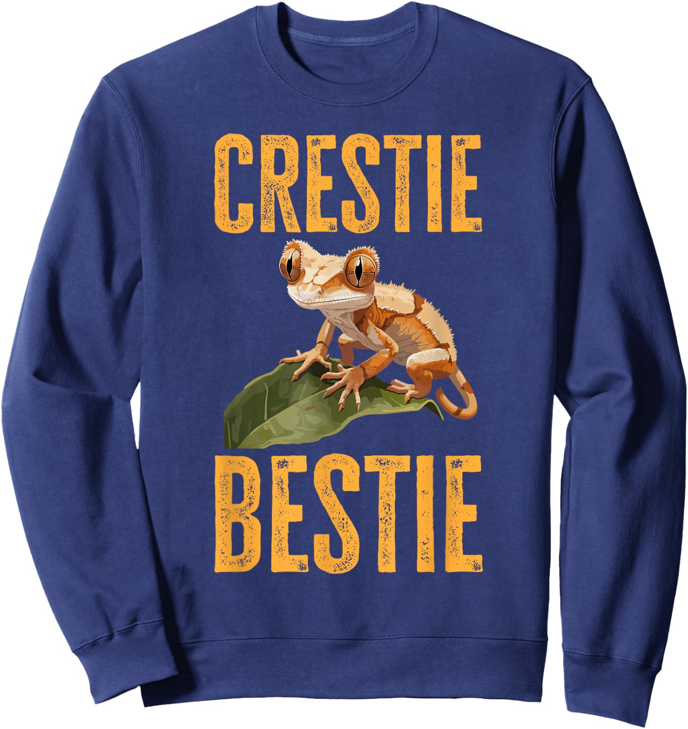 Crested Gecko Reptile - Crestie Bestie Sweatshirt - Sweatshirt | Navy
