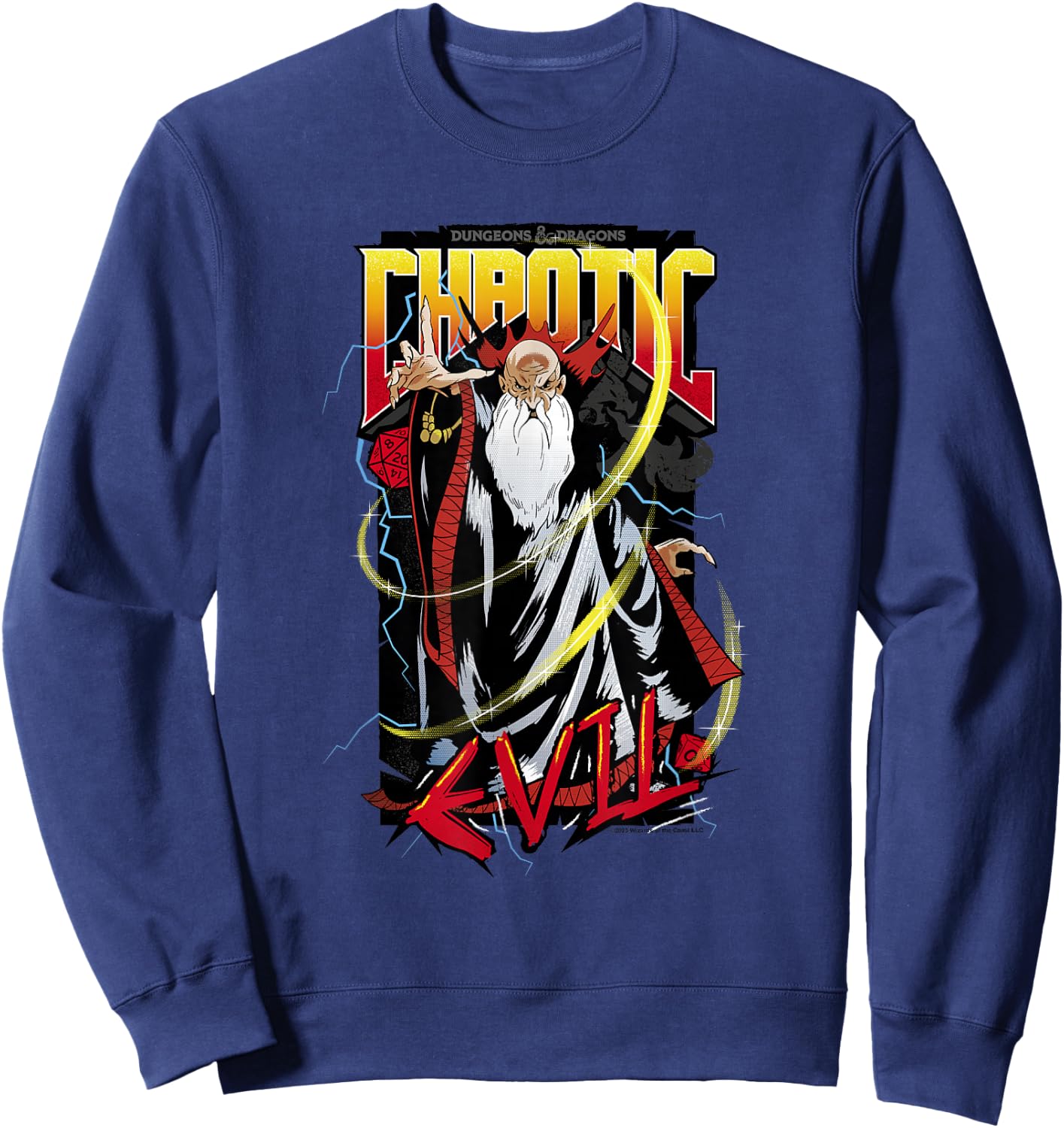 Dungeons & Dragons Wizard Chaotic Evil Poster Sweatshirt - Sweatshirt | Navy