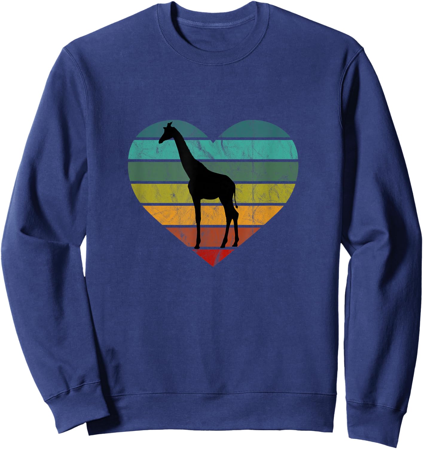 Rette Serengeti Safari Kenia Afrika Herz Ich Liebe Giraffen Sweatshirt - Sweatshirt | Navy