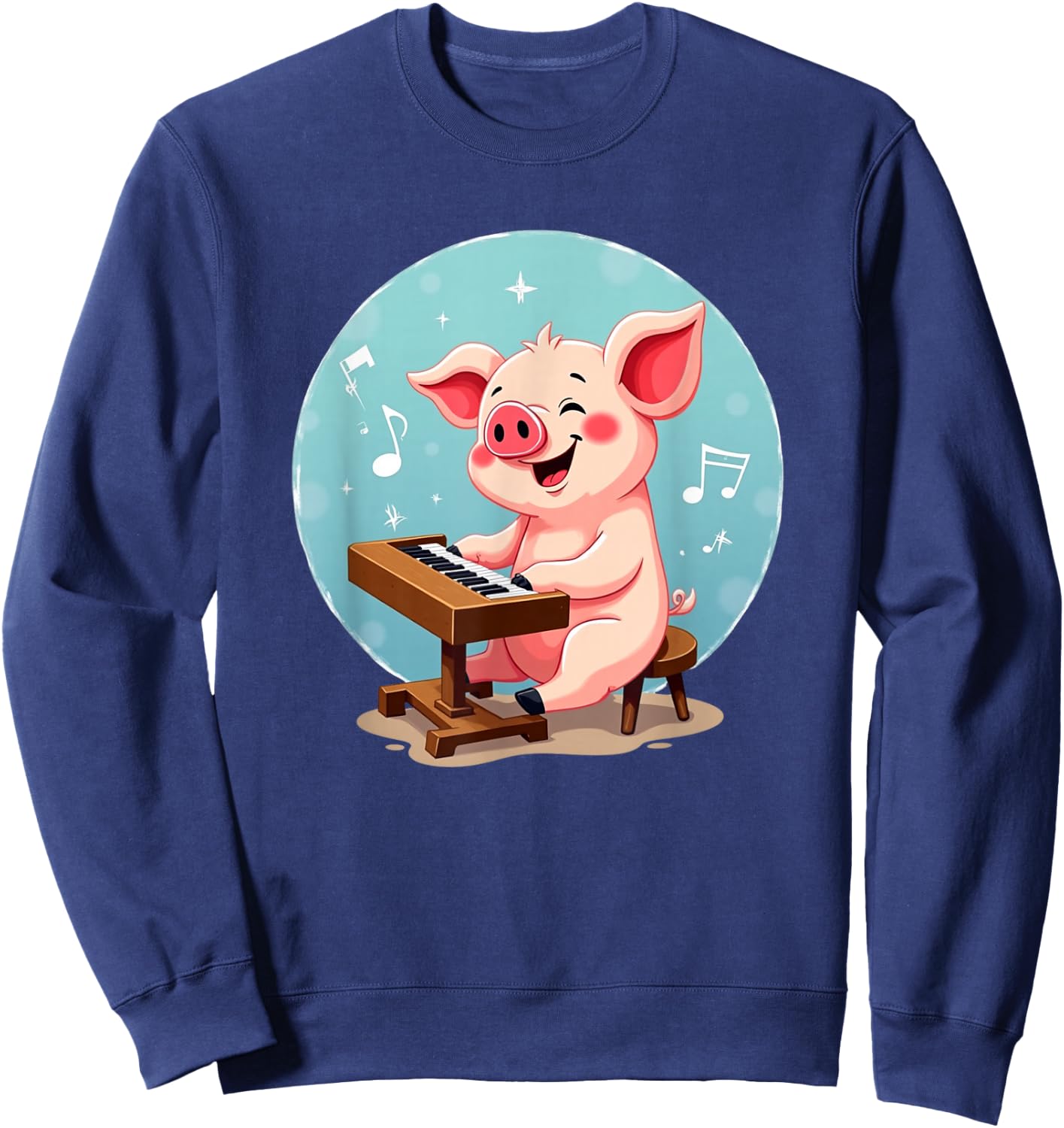 Piano Playing Pig Sweatshirt - Sweatshirt | Navy