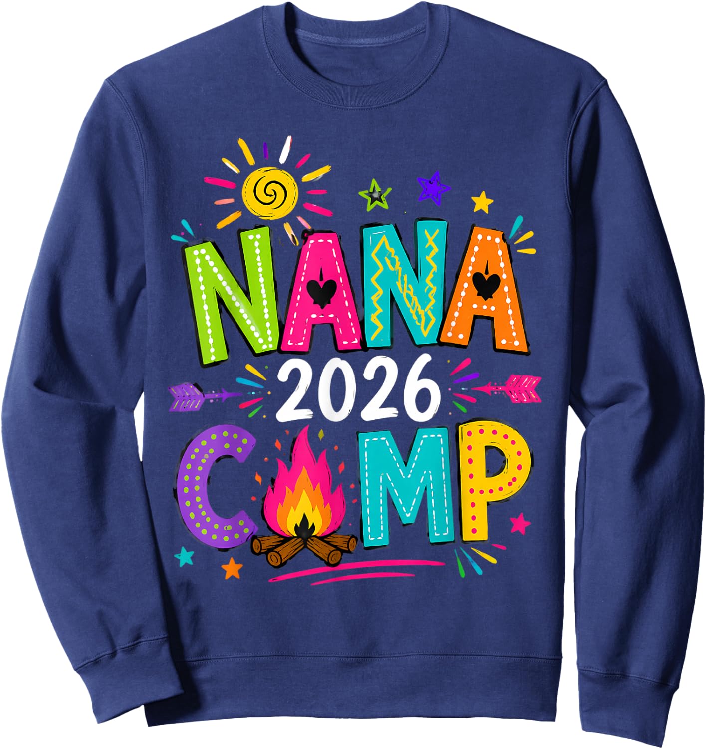 Nana Camp 2026 Family Summer Vacation Camping Crew Kids Sweatshirt - Sweatshirt | Navy