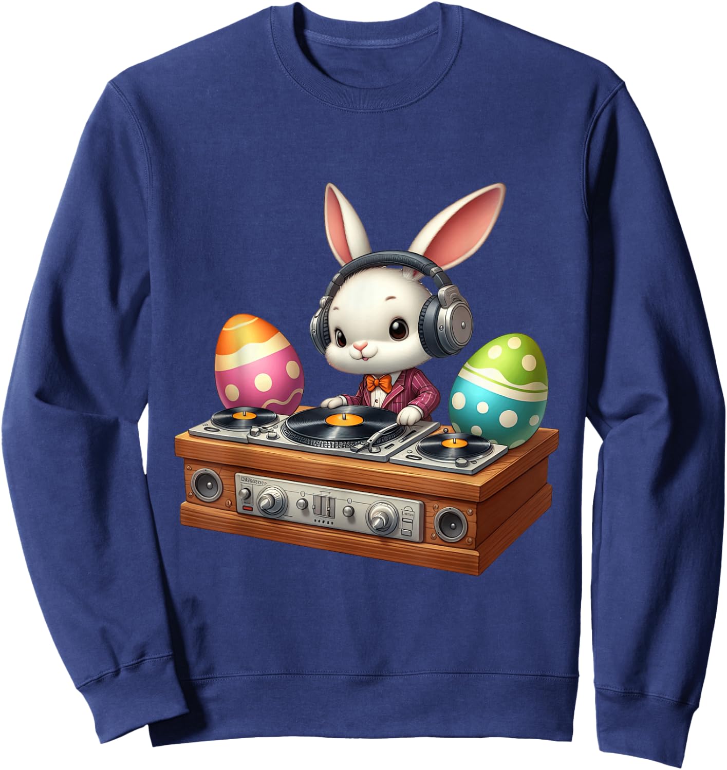 Oster-DJ Bunny Mixing Beats, lustige Musik zum Thema Ostern Sweatshirt - Sweatshirt | Navy
