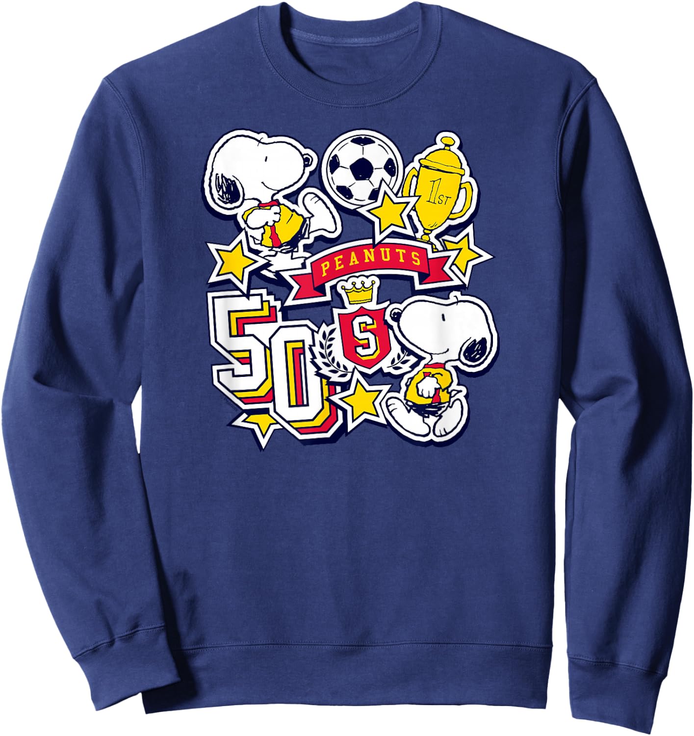 Snoopy - Soccer Stickers Sweatshirt - Sweatshirt | Navy
