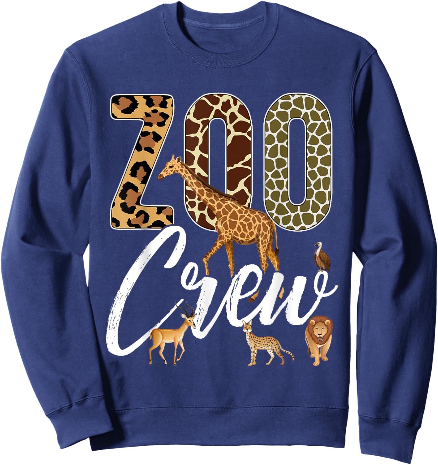 Zoo Crew Animals Safari Guide Vacation Wildlife Jungle Fan Sweatshirt - Sweatshirt | Navy