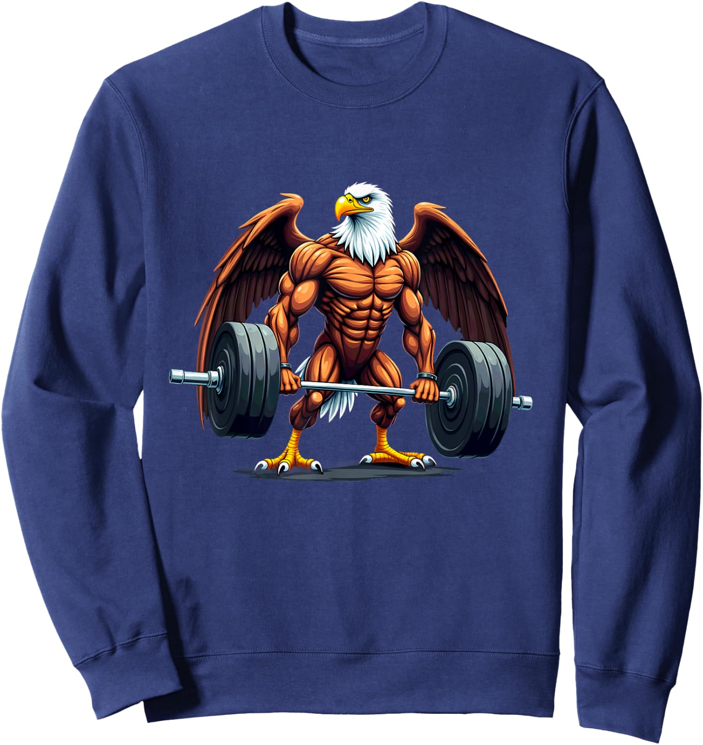 Workout Gym Eagle Deadlift Weightlifting Sweatshirt - Sweatshirt | Navy