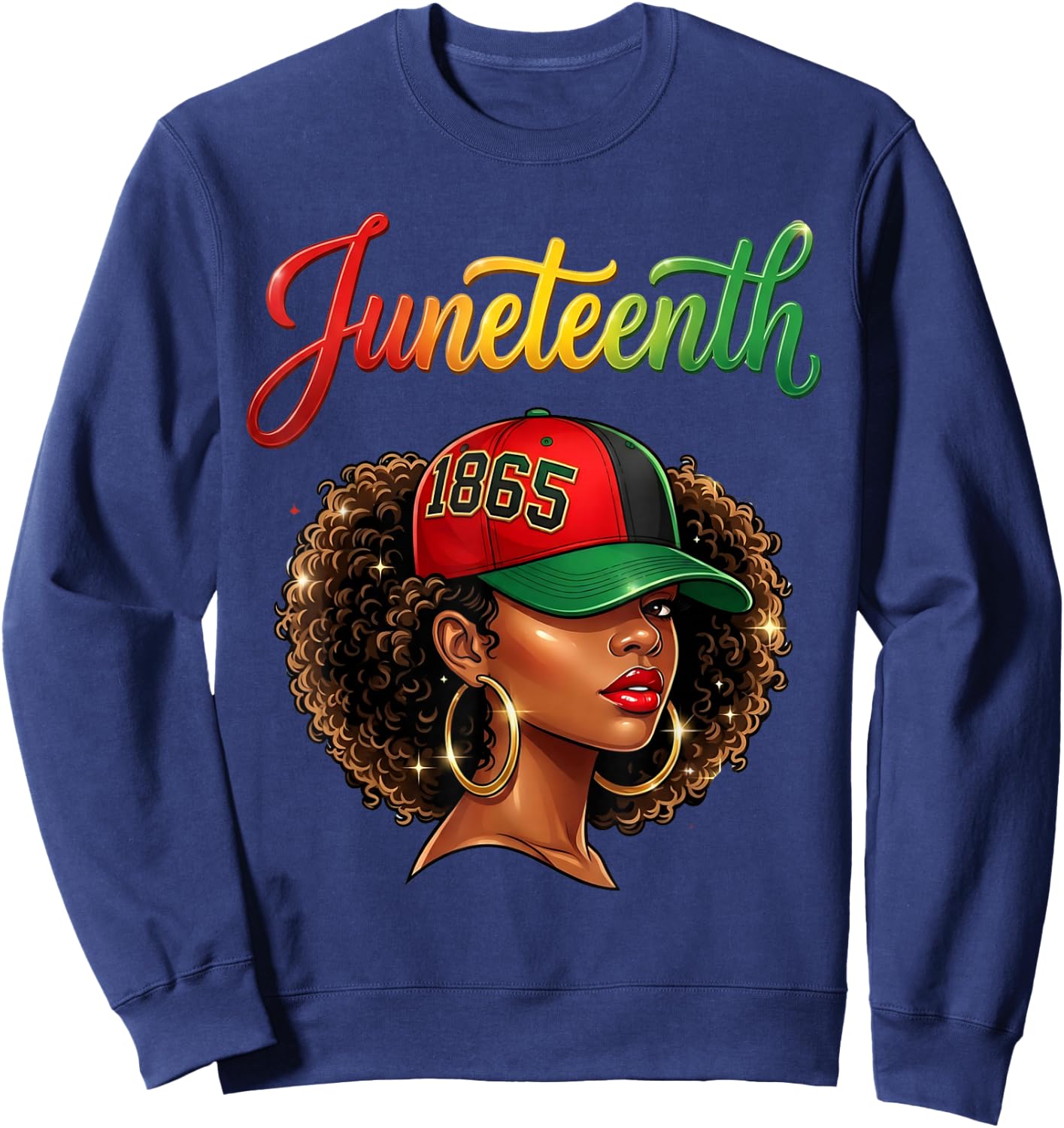 Juneteenth Black Women 1865 Sweatshirt - Sweatshirt | Navy