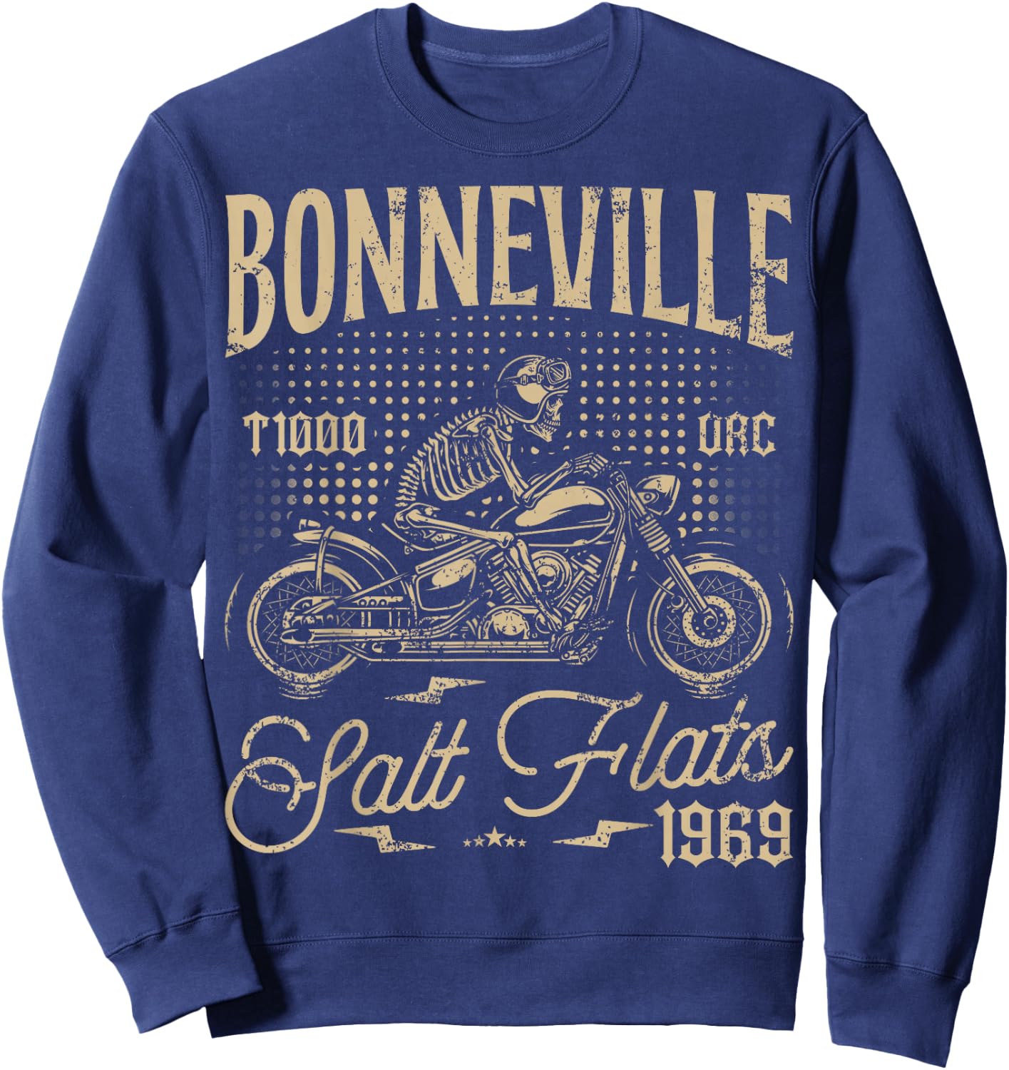 Bonneville Salt Flats Motorradrennen Vintage Biker Sweatshirt - Sweatshirt | Navy