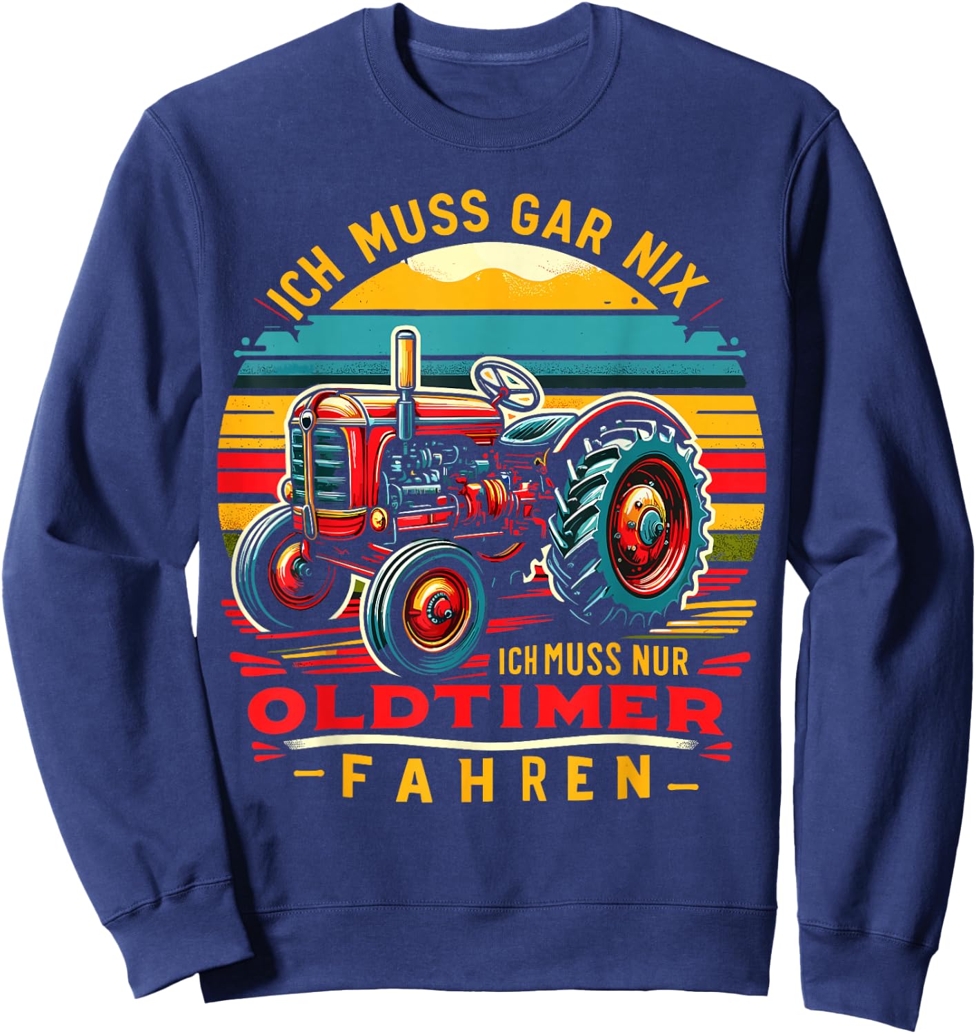 ARTIPALATI Geschenke Oldtimer Traktor Landwirt Landwirtschaft Bauer Trecker Schwarz Klein Sweatshirt - Sweatshirt | Navy