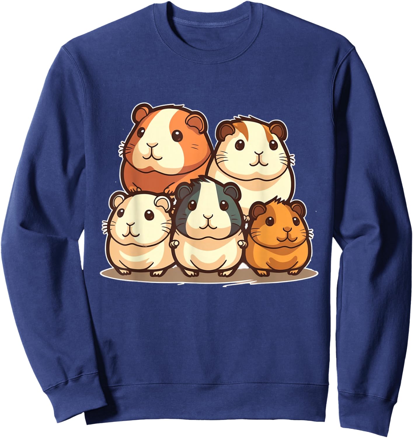 Cute, Kawaii Guinea Pig Family Sweatshirt - Sweatshirt | Navy