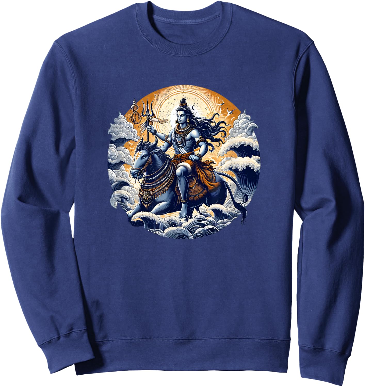 Herr Shiva reitet auf Nandi Sweatshirt - Sweatshirt | Navy