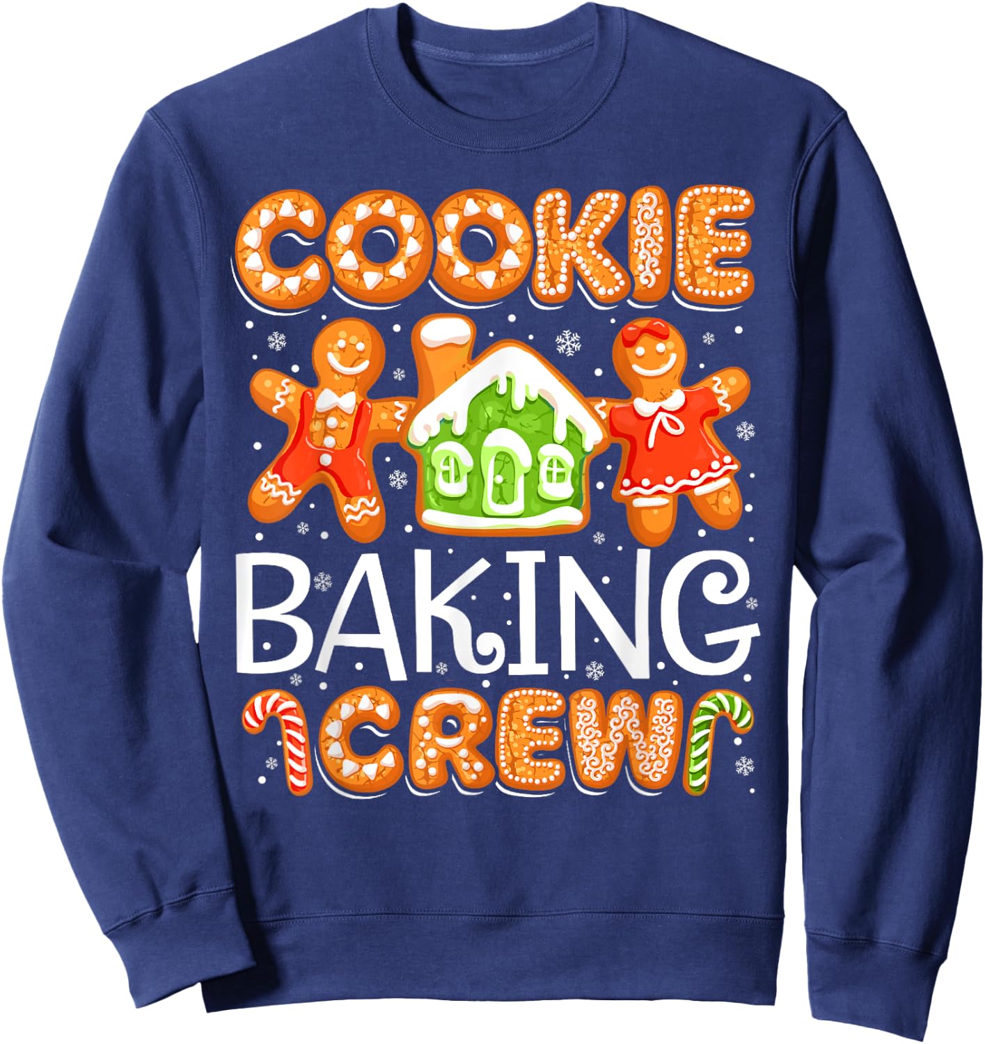 Christmas Cookie Baking Crew Baker Funny Pajamas Family Xmas Sweatshirt - Sweatshirt | Navy
