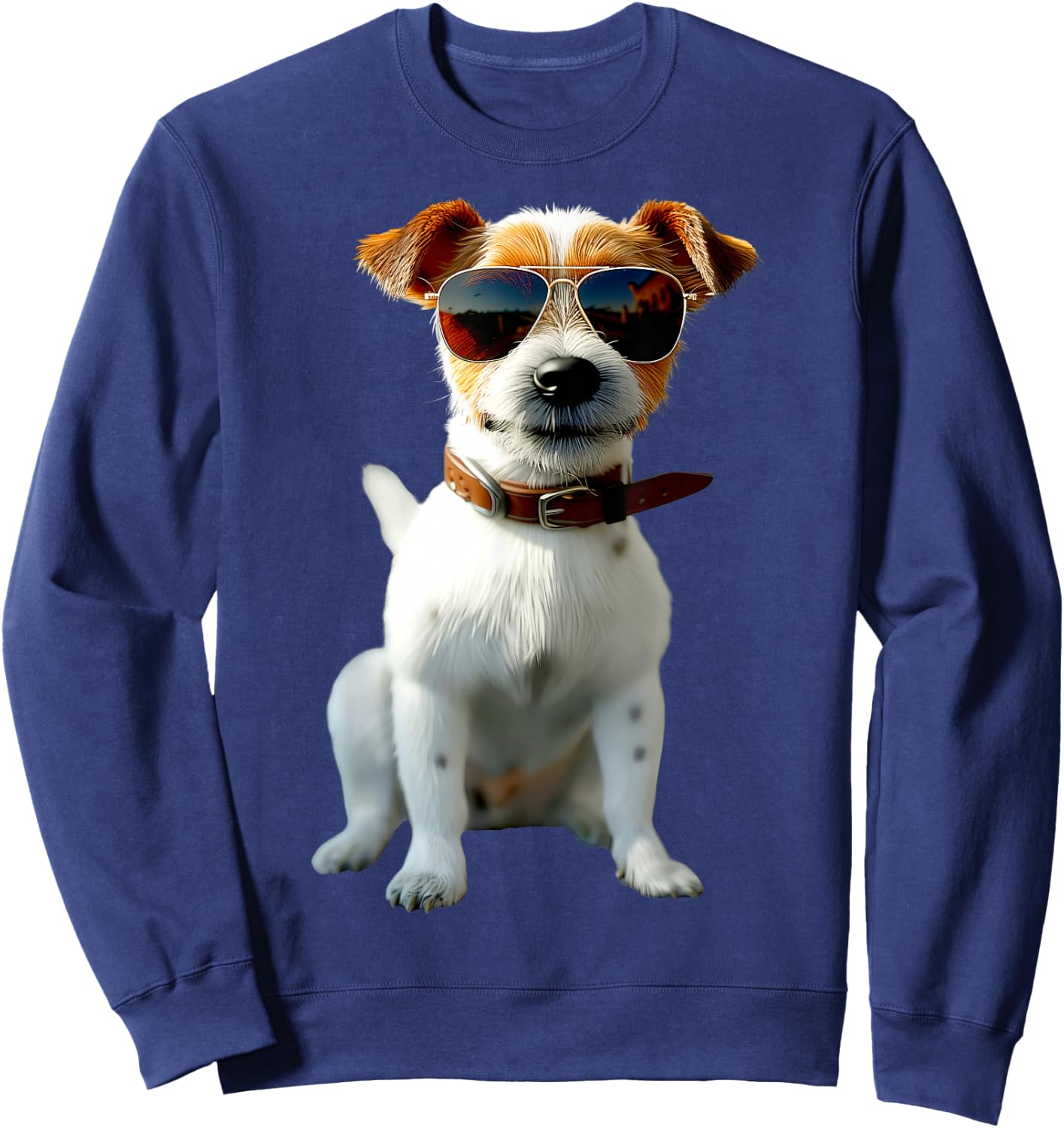 Jack Russell Terrier with Sunglasses Jack Russels Lovers , black Sweatshirt - Sweatshirt | Navy