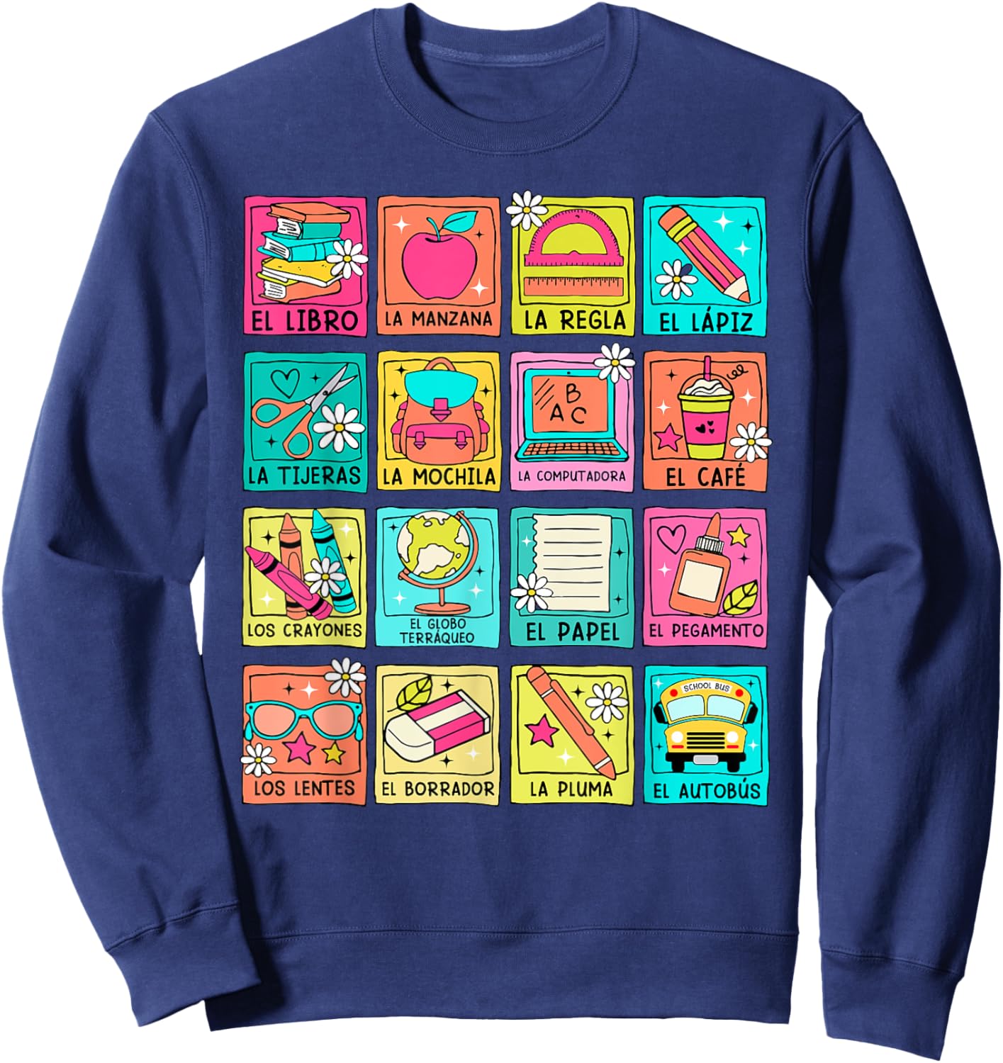 Maestra Bilingue Back To School Spanish Teacher Student Men Women Girls Kids Sweatshirt - Sweatshirt | Navy