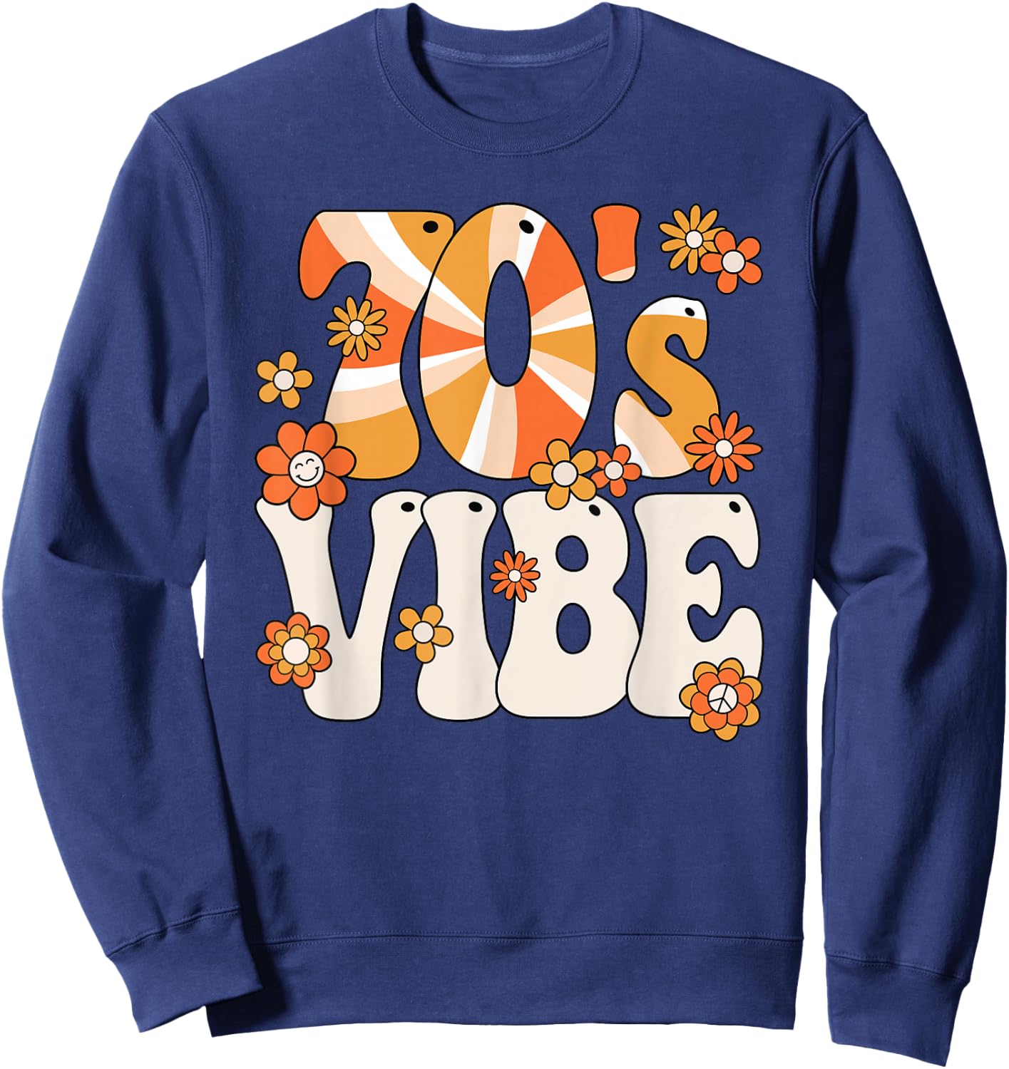 70s Vibe 70s Theme Party Hippie Outfit 70s Costume , black Sweatshirt - Sweatshirt | Navy
