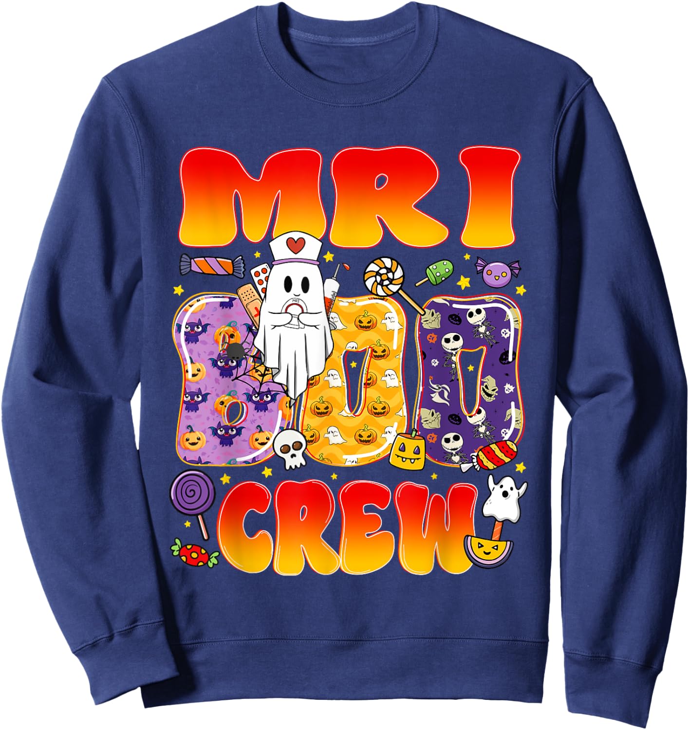 MRI Boo Crew MRI Tech Funny Halloween Sweatshirt - Sweatshirt | Navy