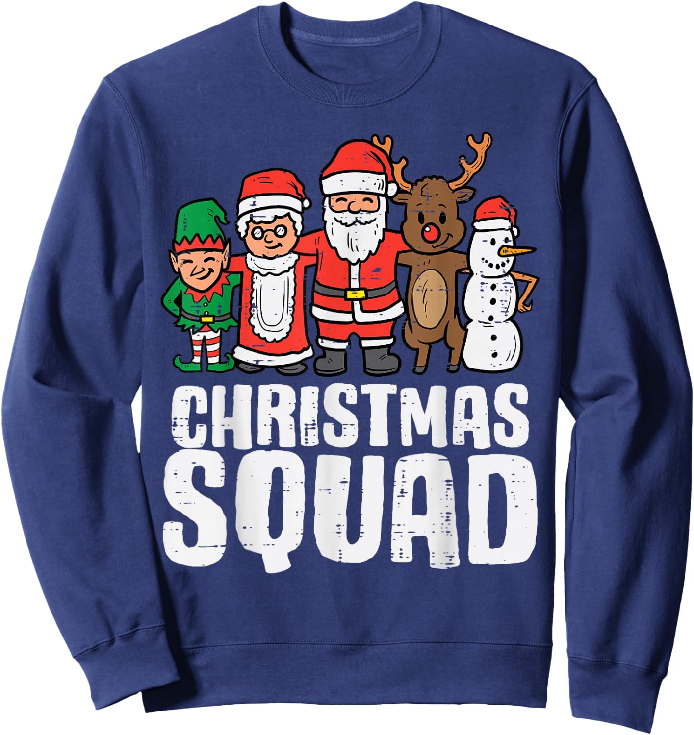 Christmas Squad Santa Elf Xmas Family Kids Boys Sweatshirt - Sweatshirt | Navy