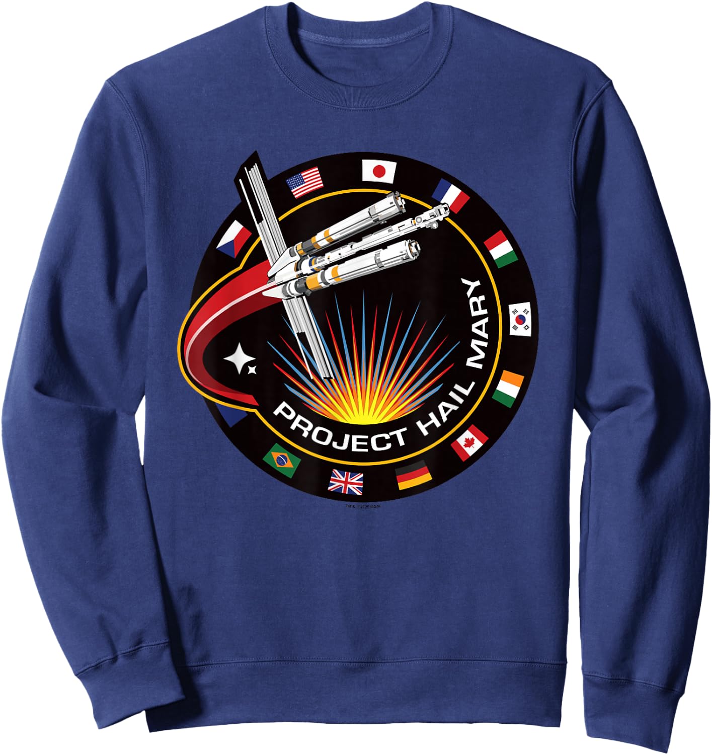 Project Hail Mary Spaceship Mission Badge Poster Sweatshirt - Sweatshirt | Navy