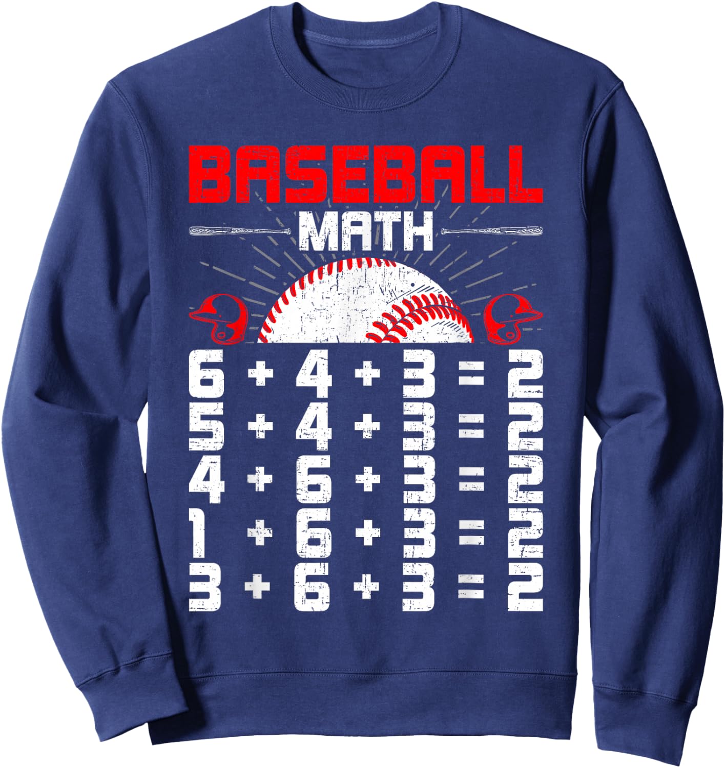 Baseball Math Double Play Baseball Lover Sweatshirt - Sweatshirt | Navy