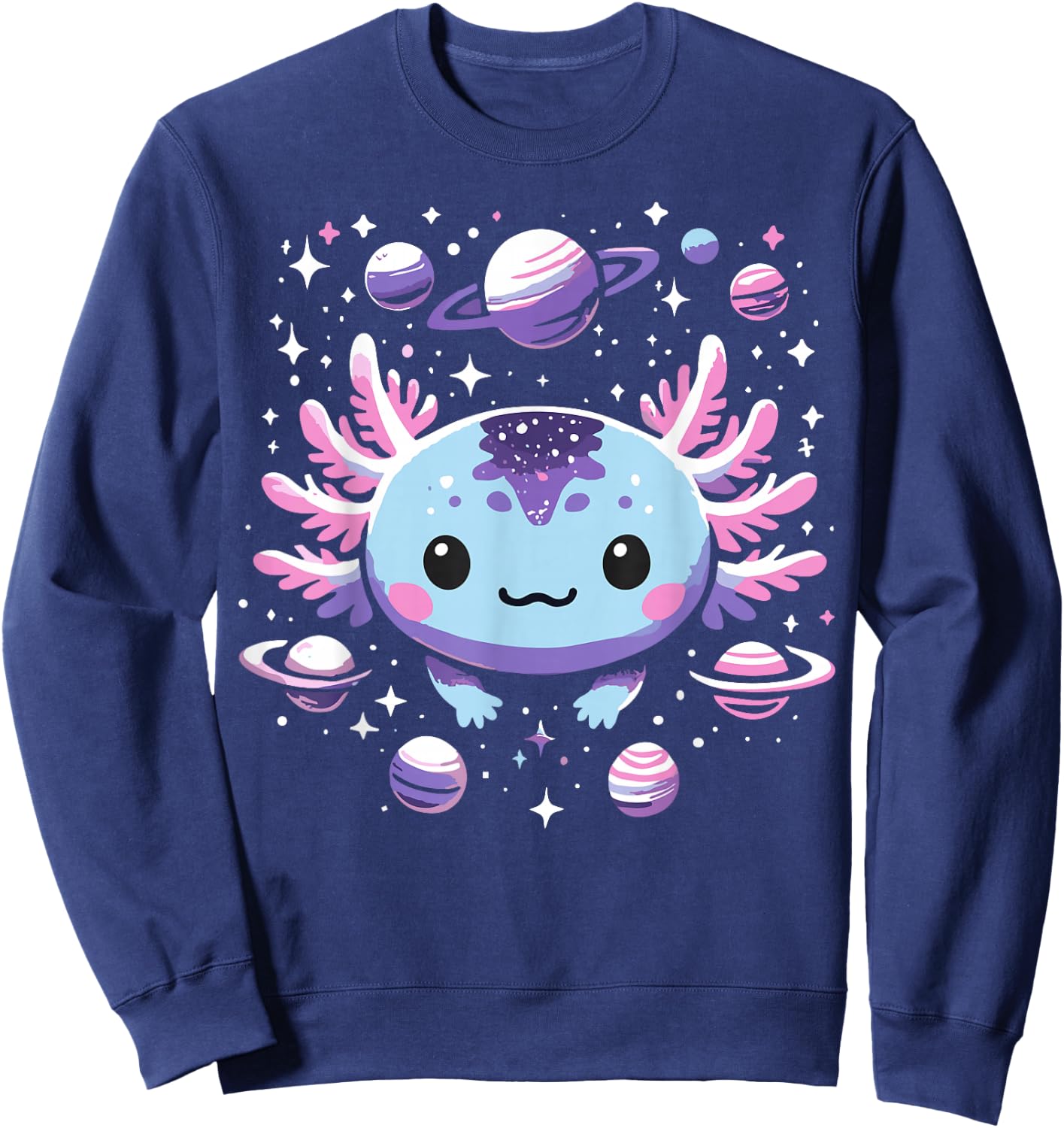 Galaxy Axolotl Funny Goth Space Axolotl Sweatshirt - Sweatshirt | Navy